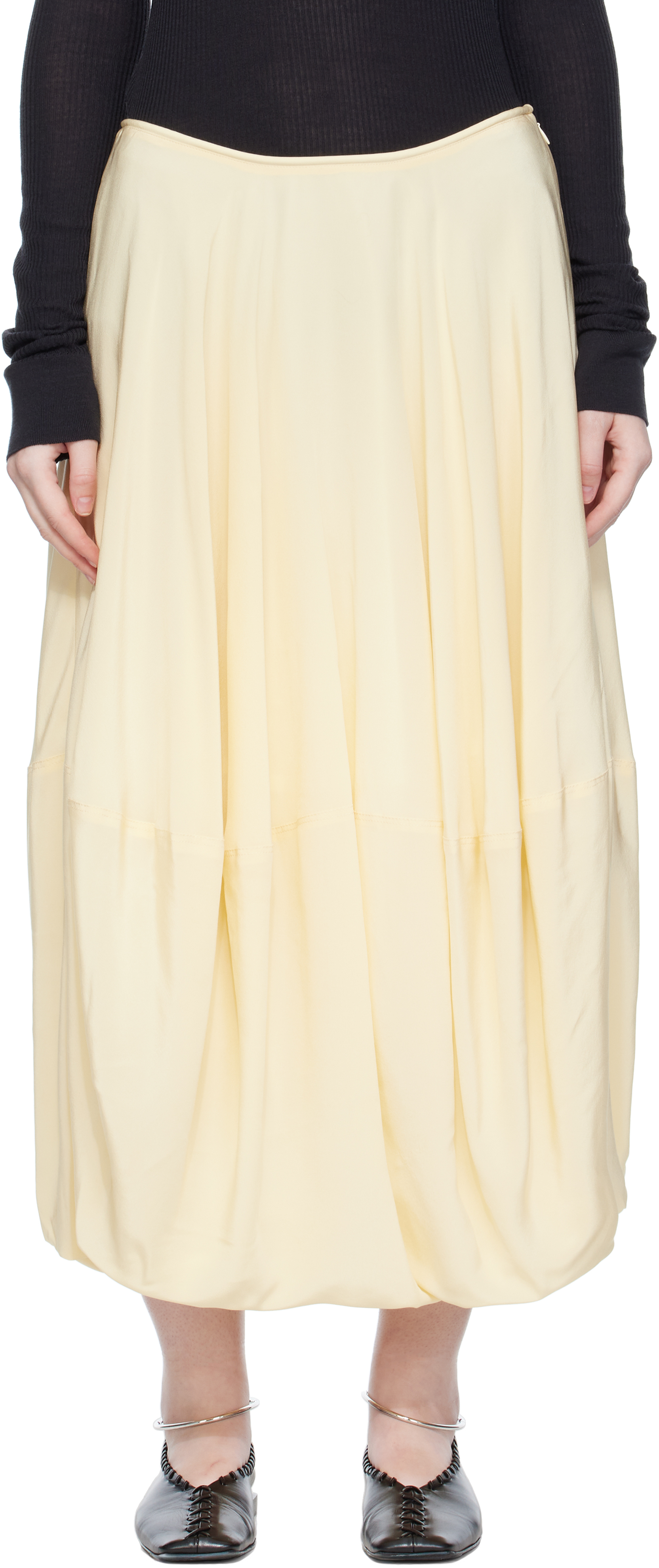 Lemaire Off-white Balloon Maxi Skirt In Multi