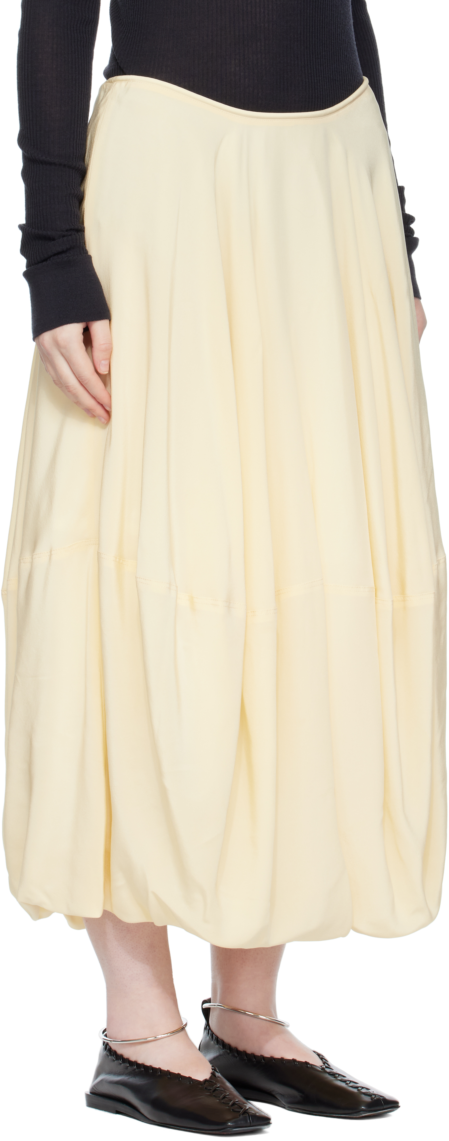 Lemaire Off-white Balloon Maxi Skirt In Multi