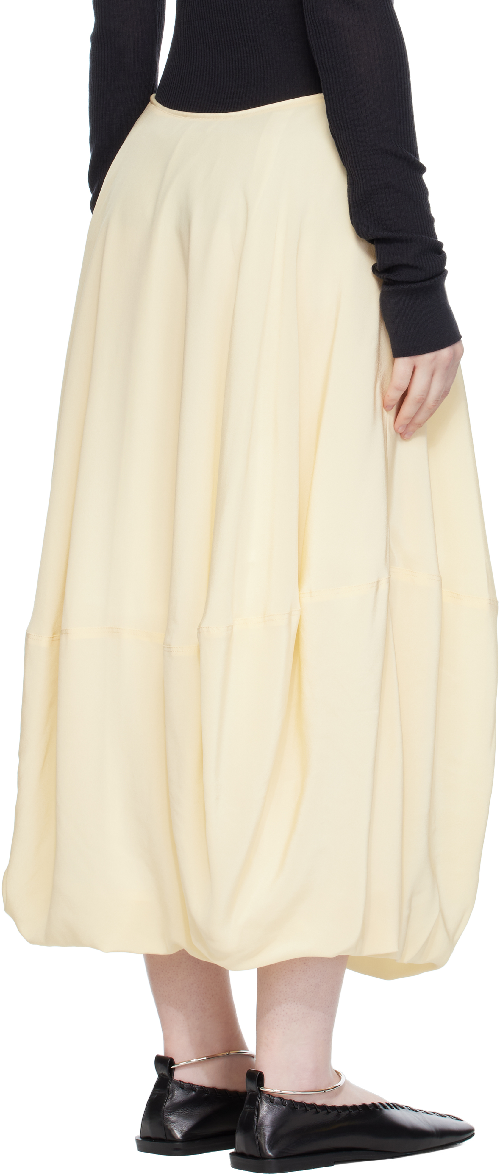 Lemaire Off-white Balloon Maxi Skirt In Multi