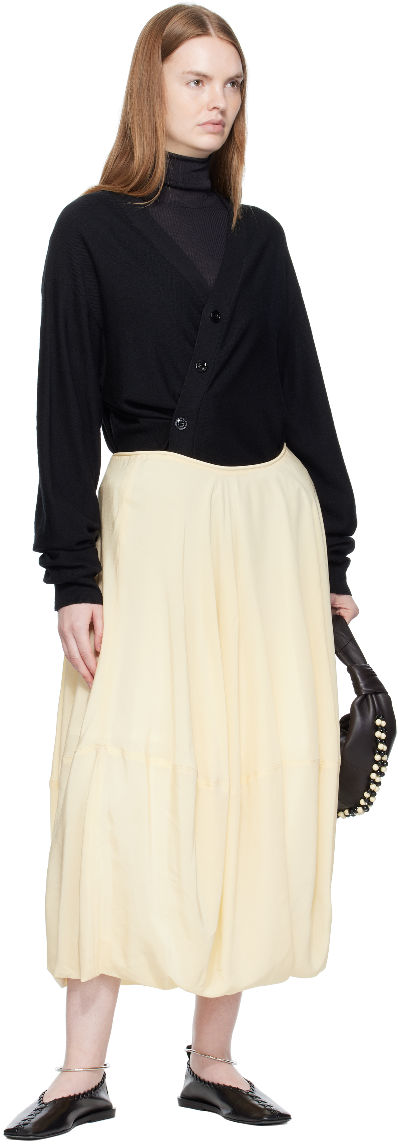 Lemaire Off-white Balloon Maxi Skirt In Multi