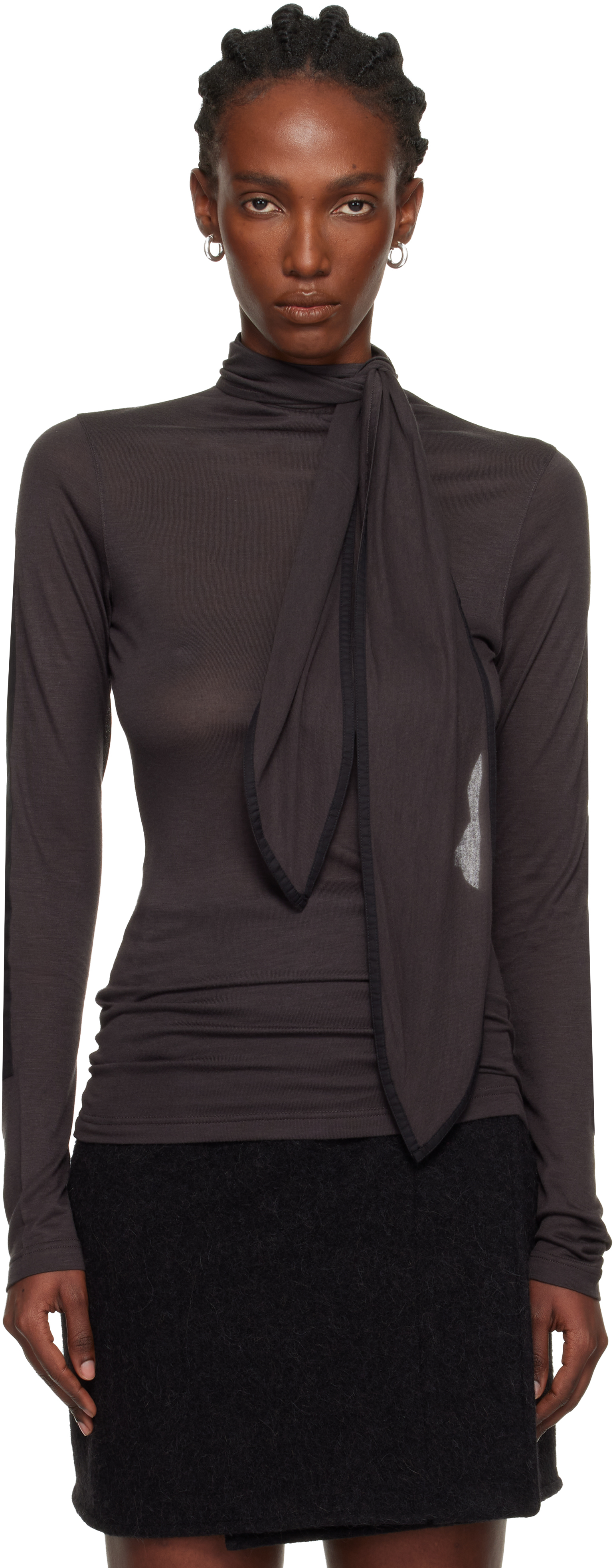 Gray Foulard Turtleneck