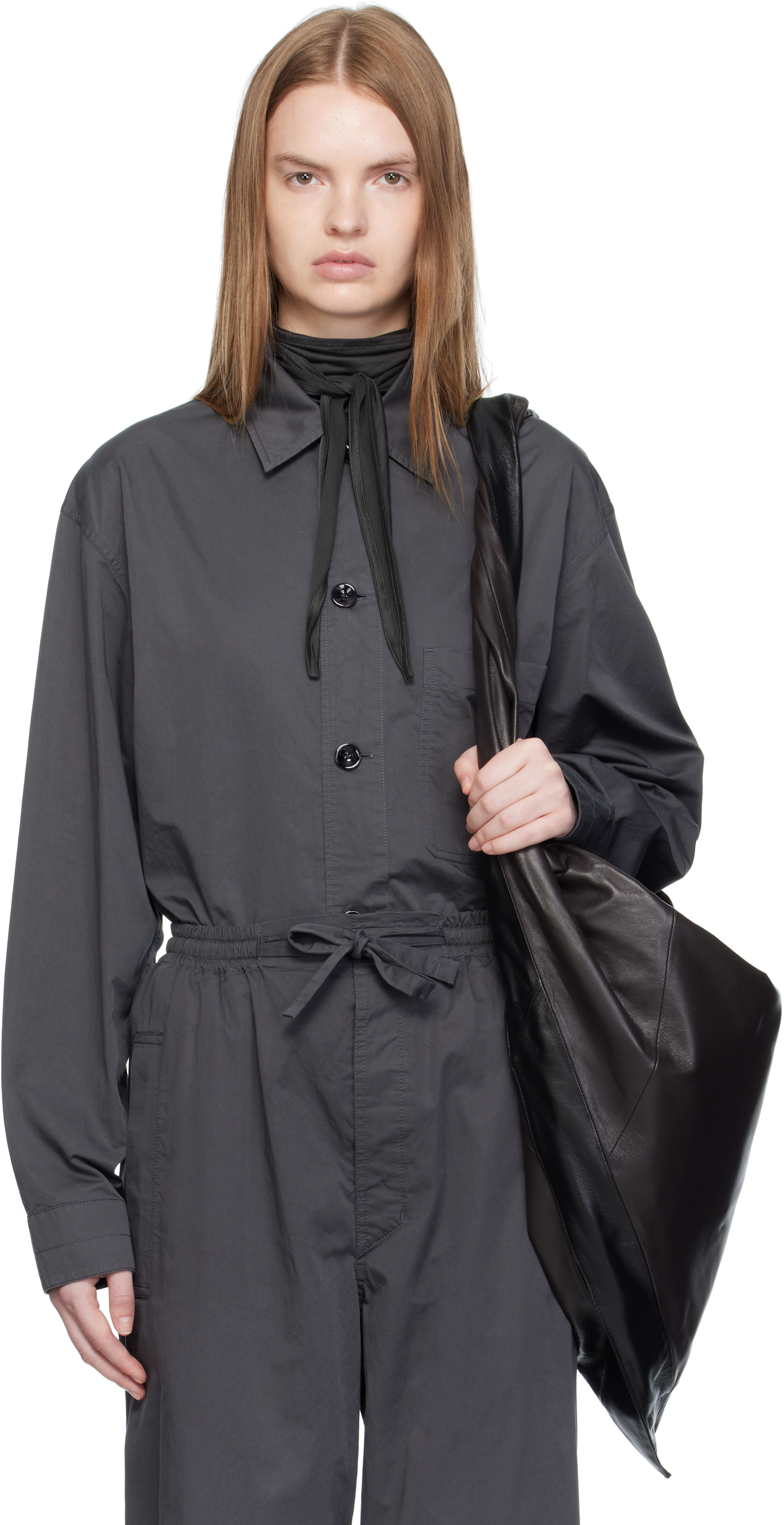 Lemaire Gray Pyjama Shirt In Blue
