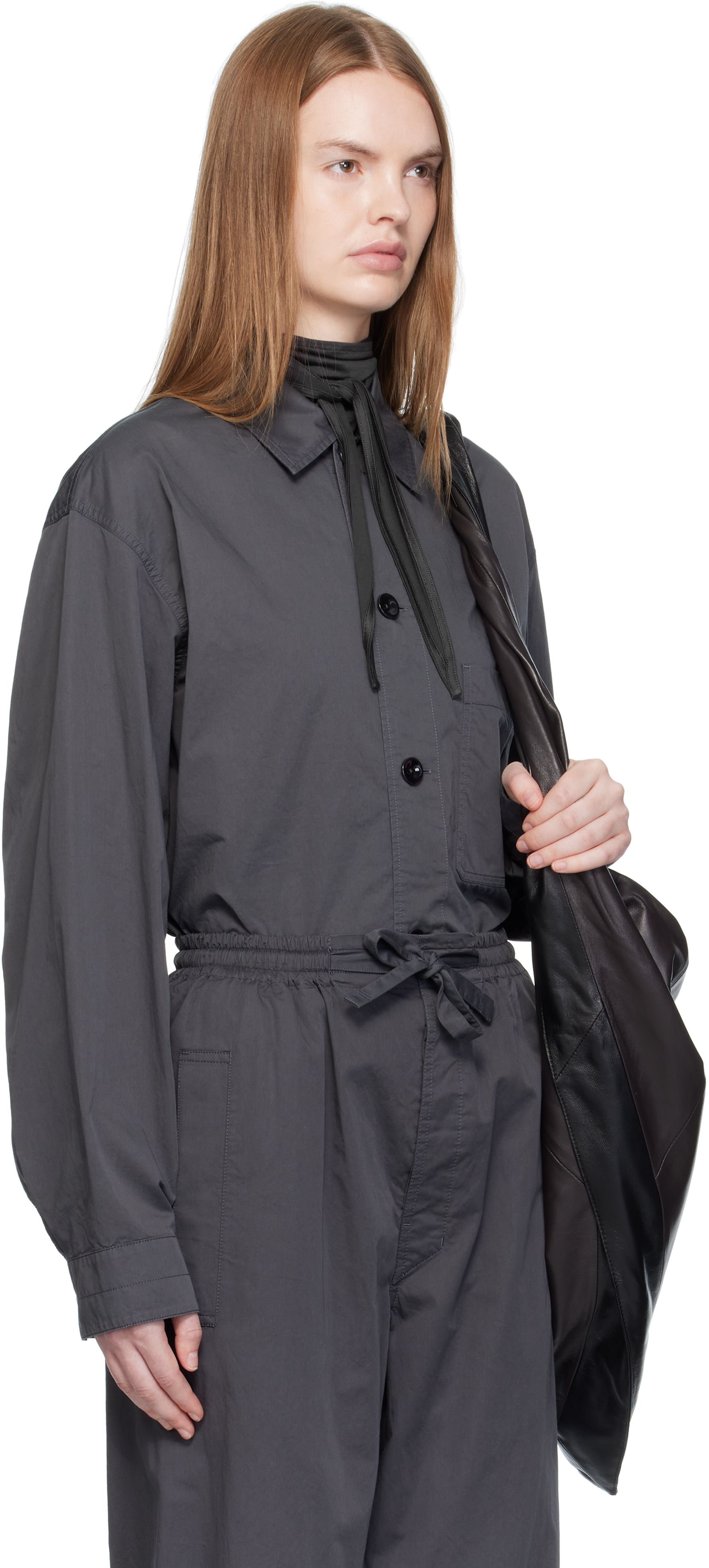 Lemaire Gray Pyjama Shirt In Blue