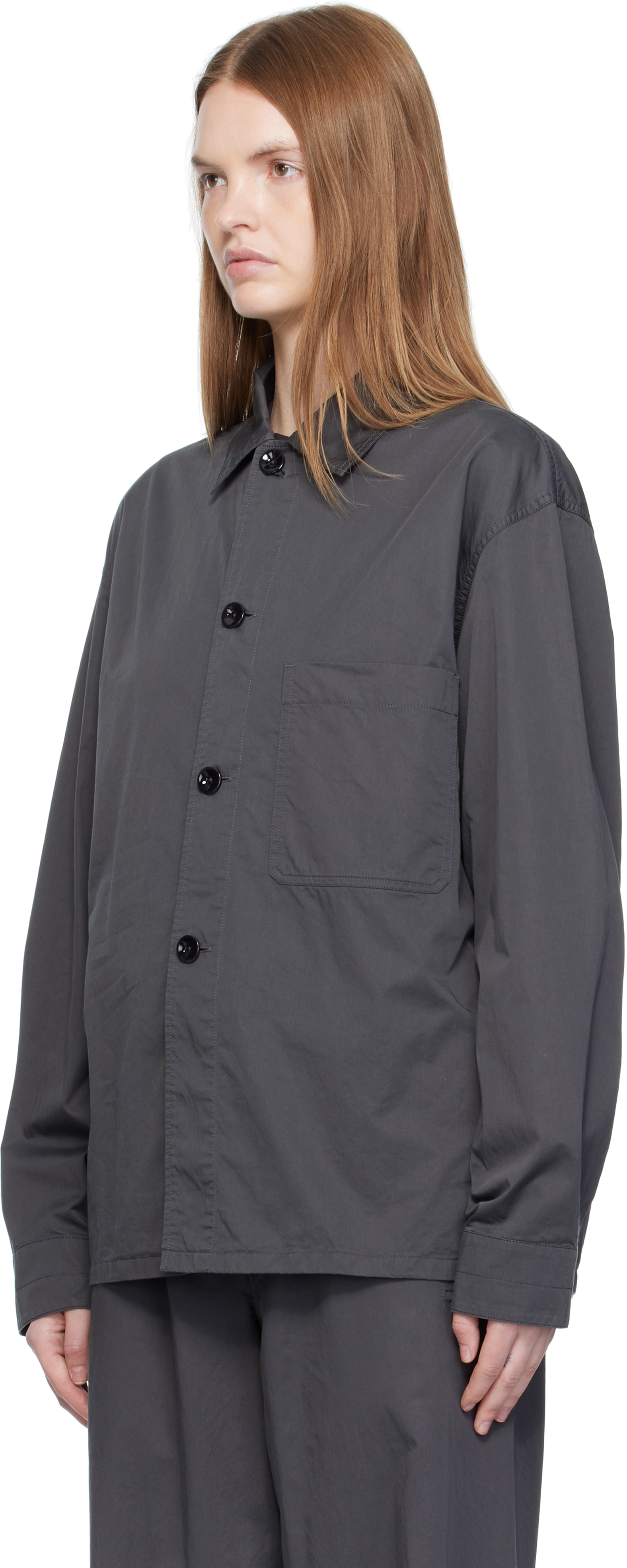 Lemaire Gray Pyjama Shirt In Blue