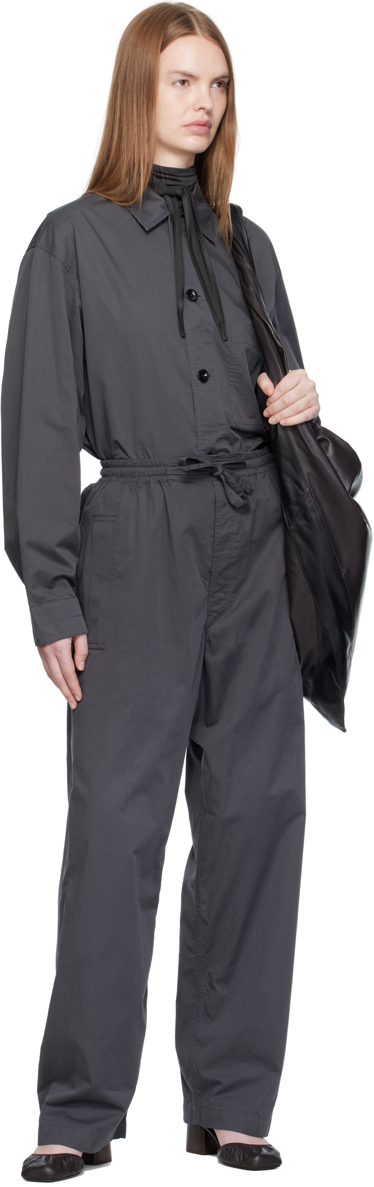 Lemaire Gray Pyjama Shirt In Blue