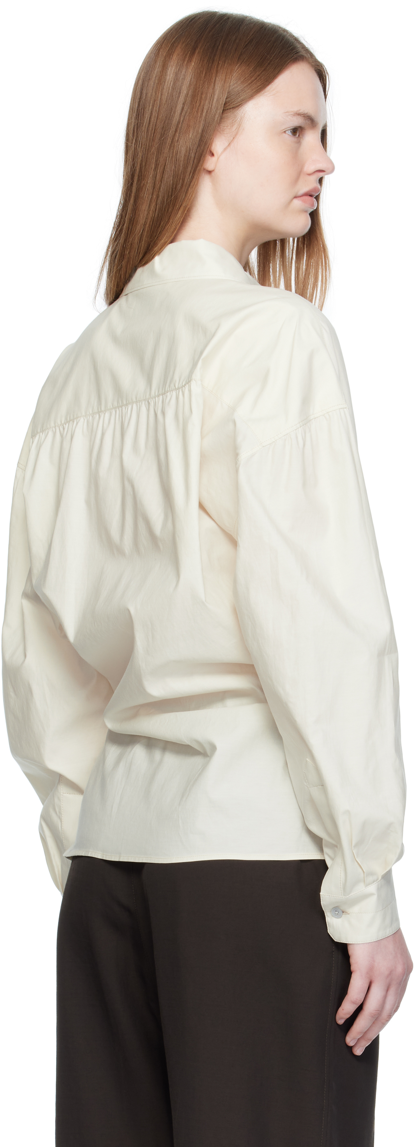 Lemaire Off-white Straight Collar Twisted Shirt In Neutral