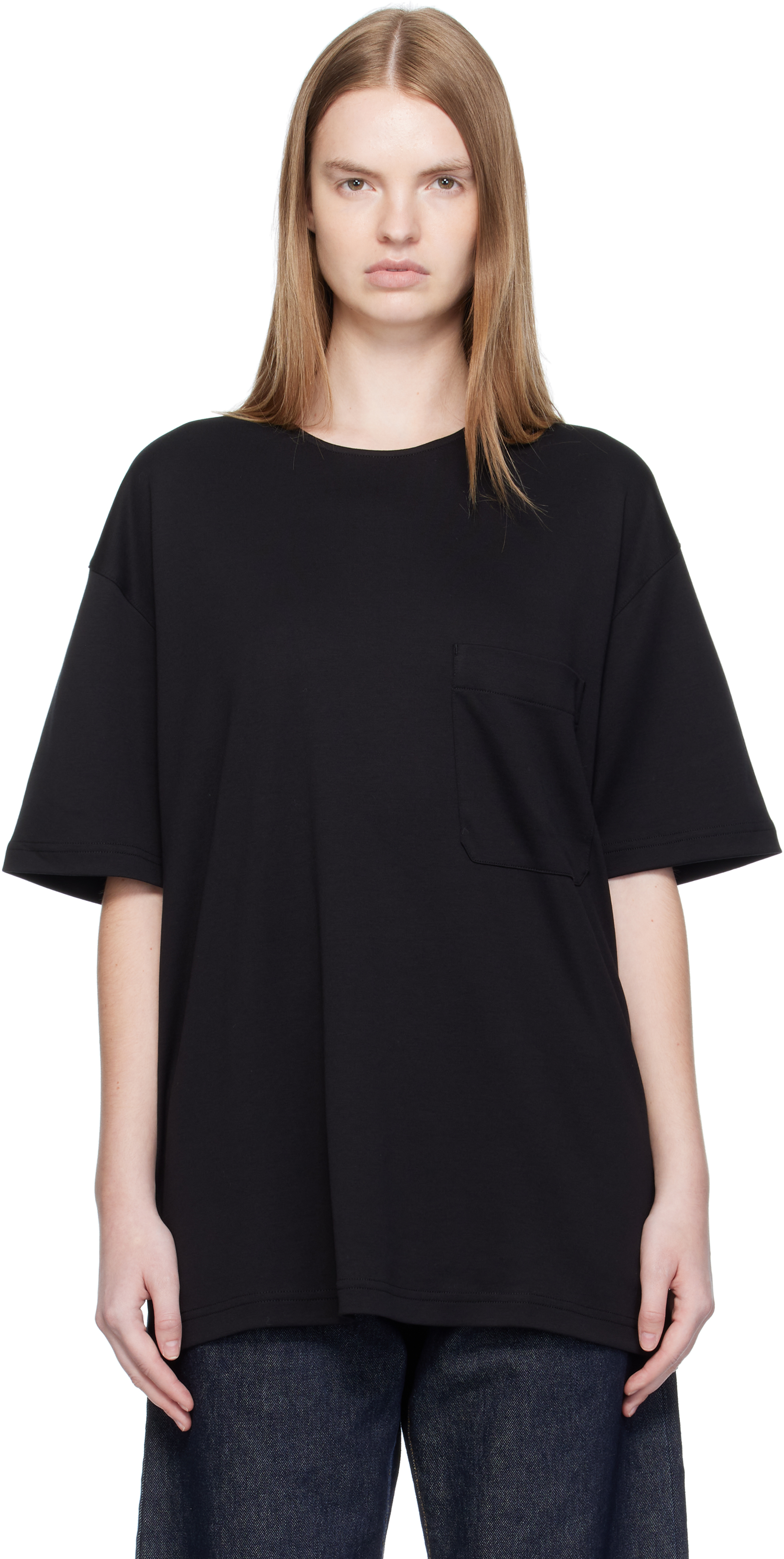 Black Relaxed T-shirt by LEMAIRE on Sale