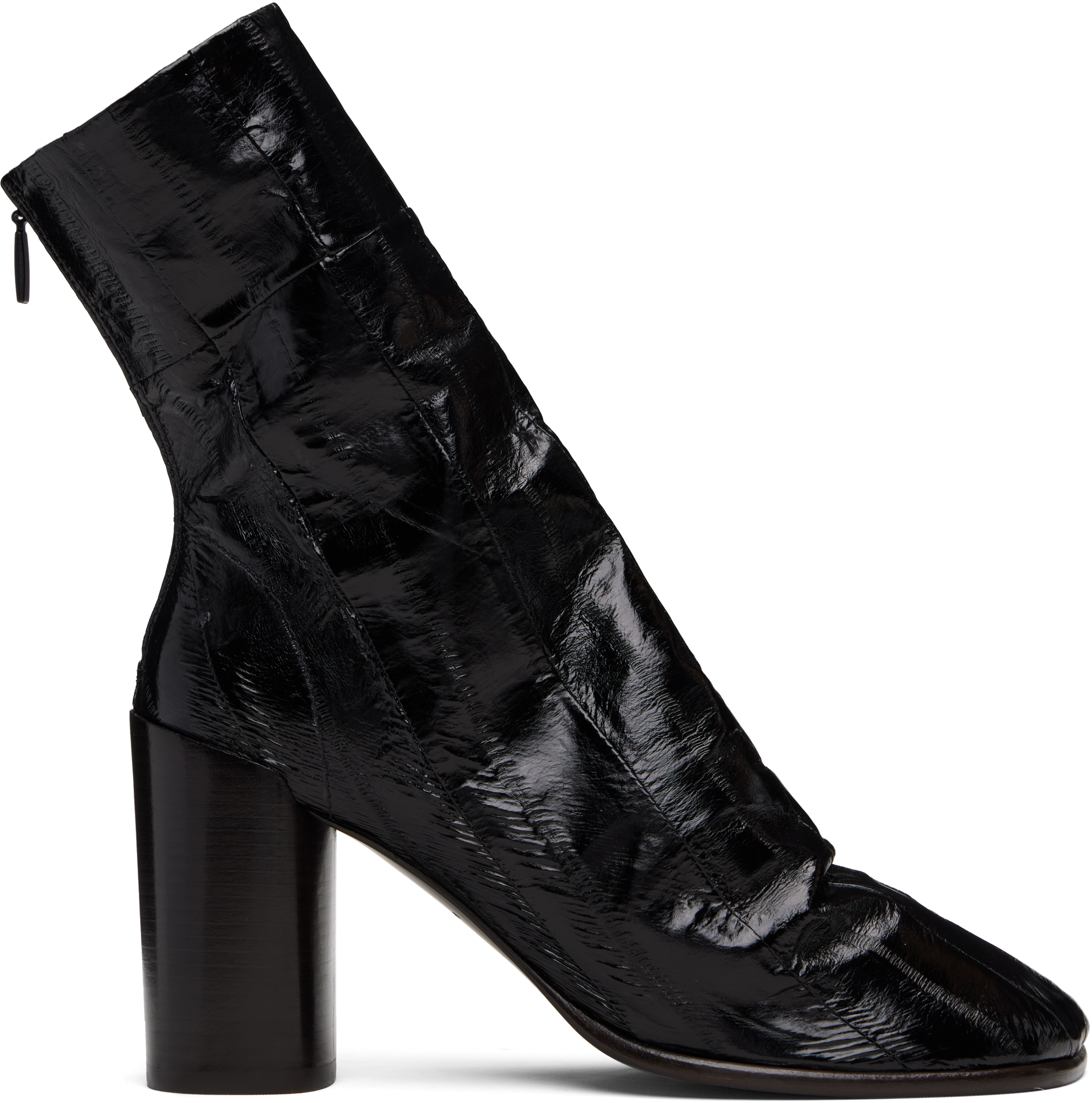 Lemaire Black Glove 80 Ankle Boots In Black