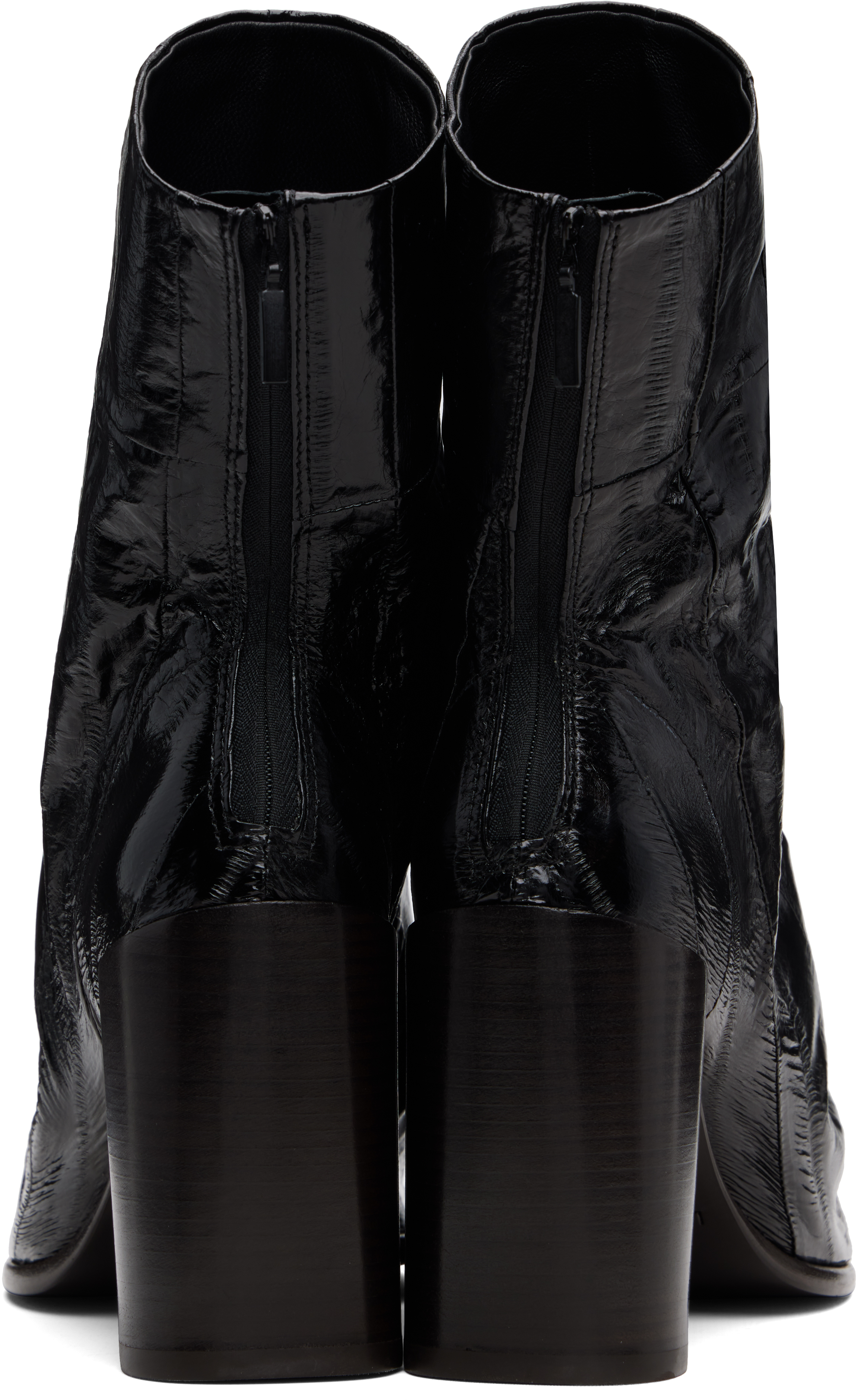 Lemaire Black Glove 80 Ankle Boots In Black