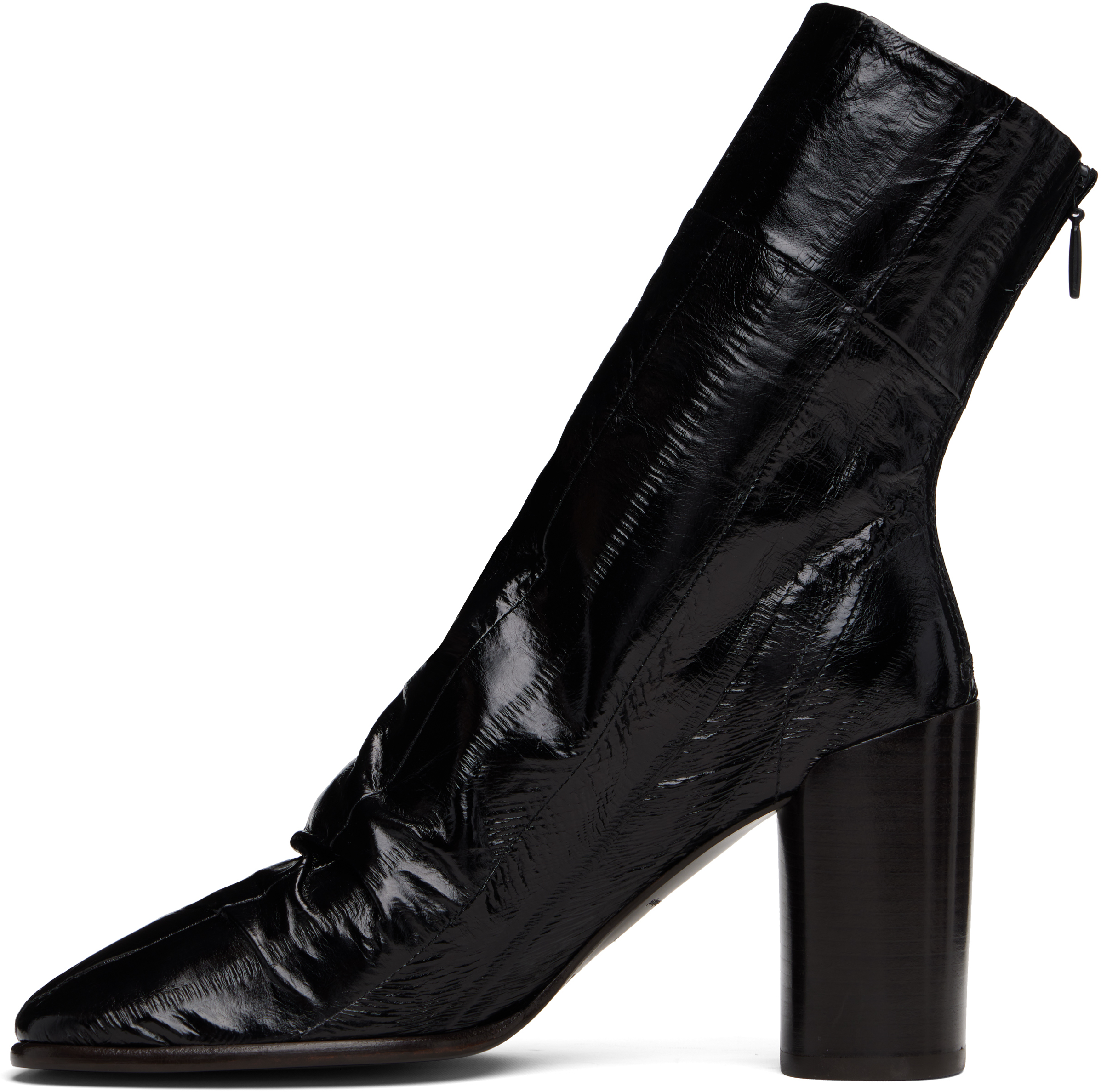 Lemaire Black Glove 80 Ankle Boots In Black