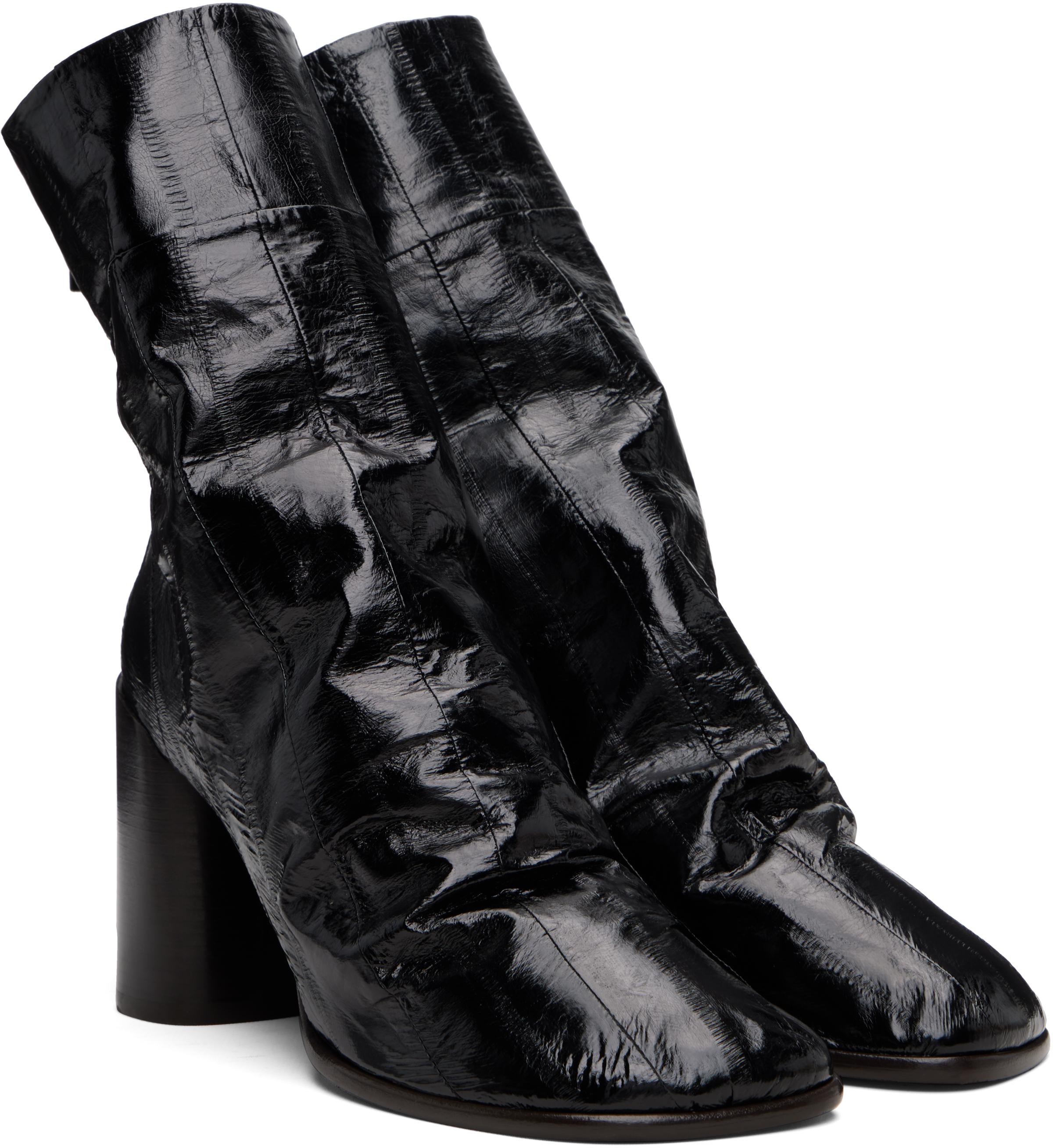 Lemaire Black Glove 80 Ankle Boots In Black