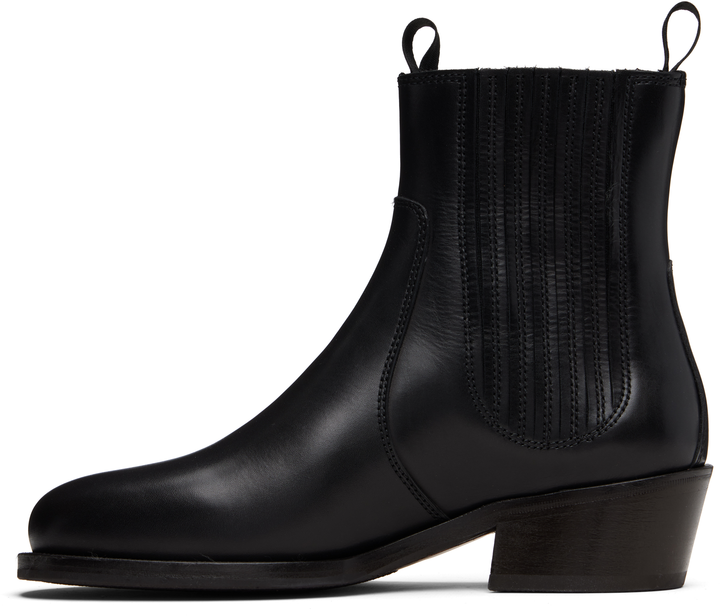Lemaire Black Vegetable-tanned Chelsea Boots In Black