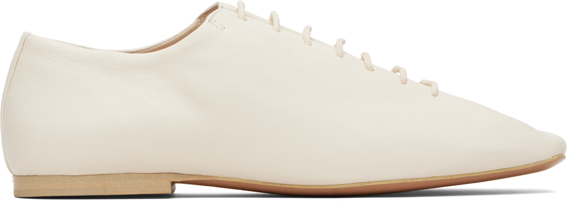 Lemaire Off-white Souris Flat Classic Derbys In White