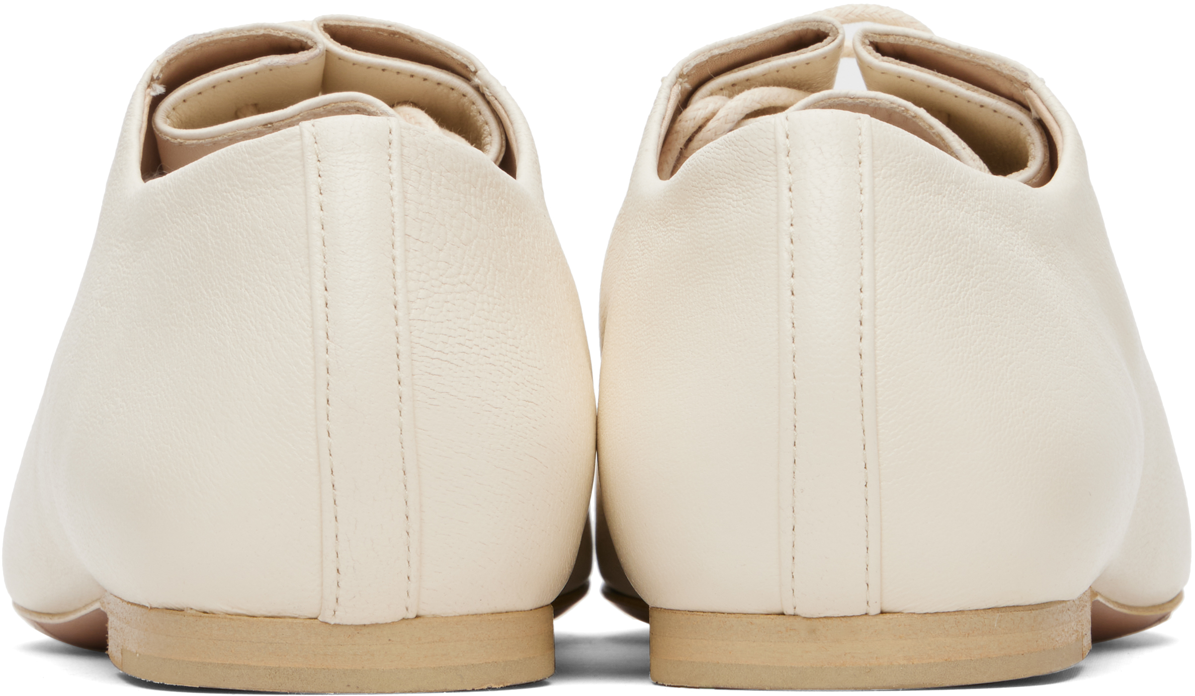 Lemaire Off-white Souris Flat Classic Derbys In White