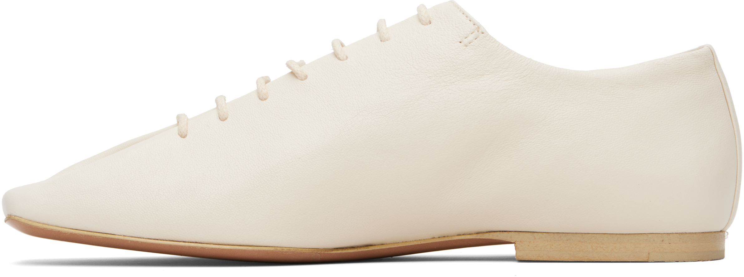 Lemaire Off-white Souris Flat Classic Derbys In White