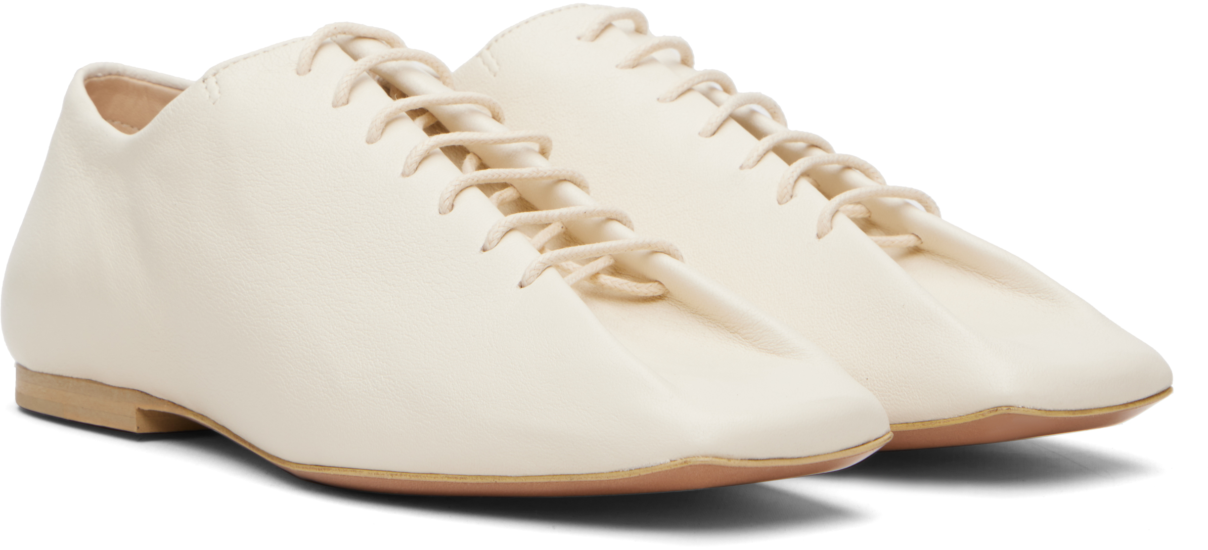 Lemaire Off-white Souris Flat Classic Derbys In White