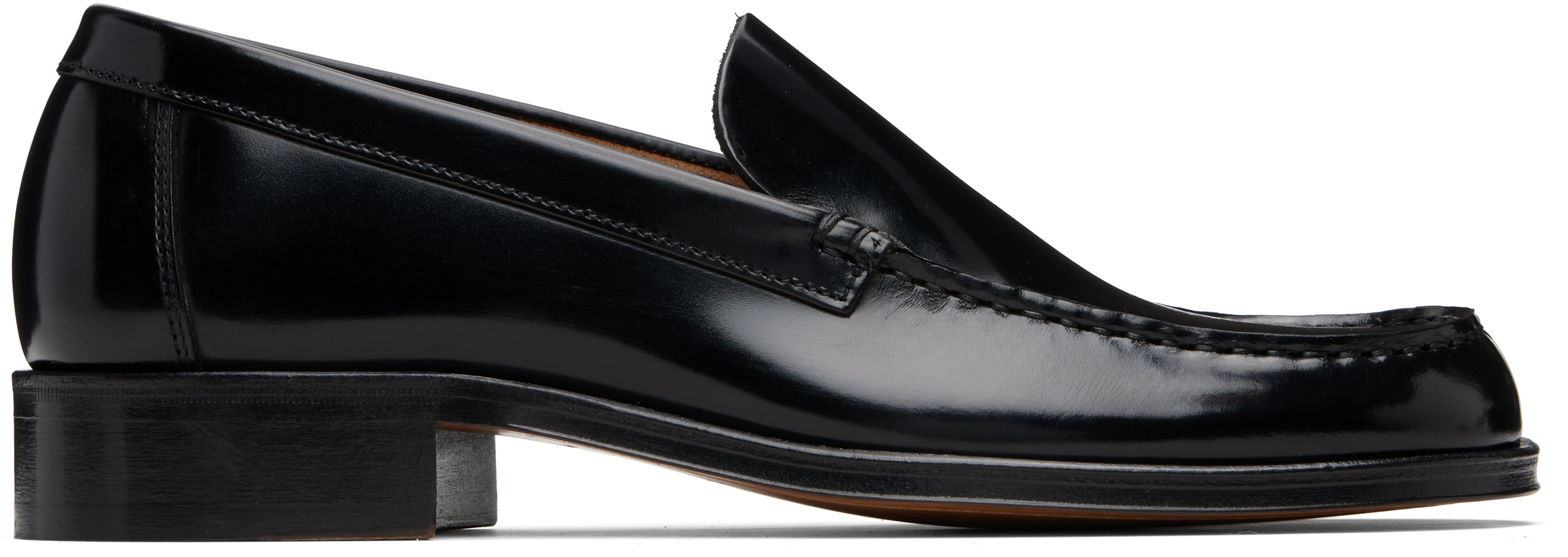 Lemaire Black Calfskin Loafers In Black