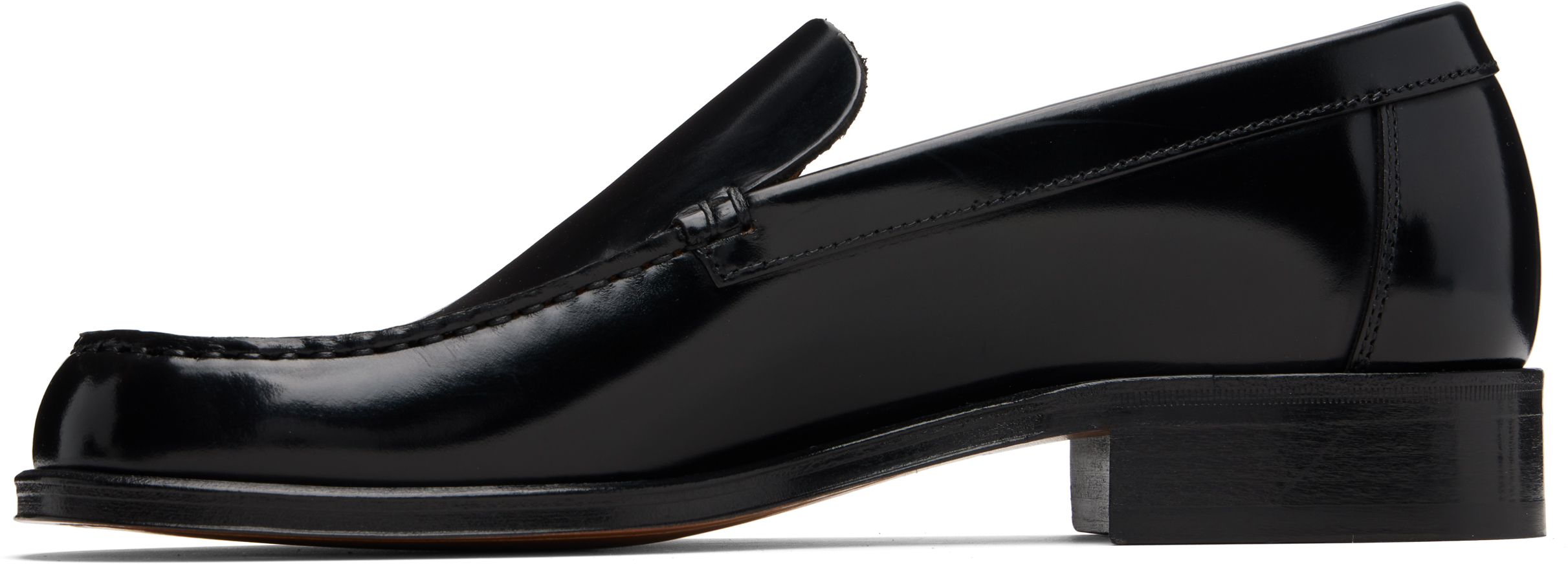 Lemaire Black Calfskin Loafers In Black