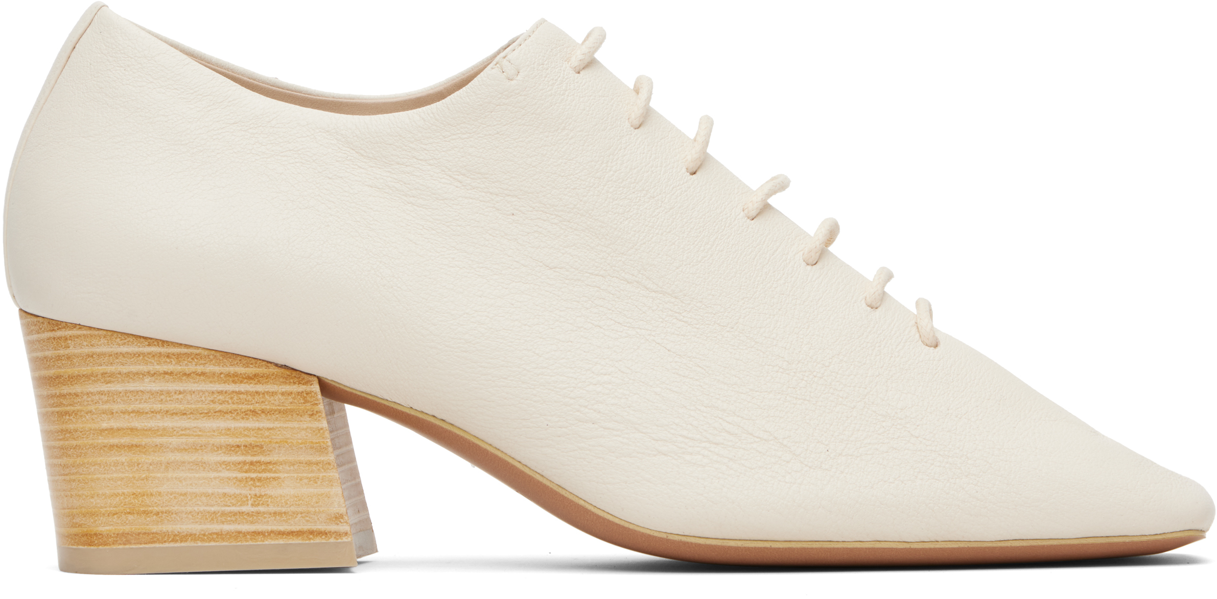 LEMAIRE: Off-White Souris Classic 55 Derby Heels | SSENSE