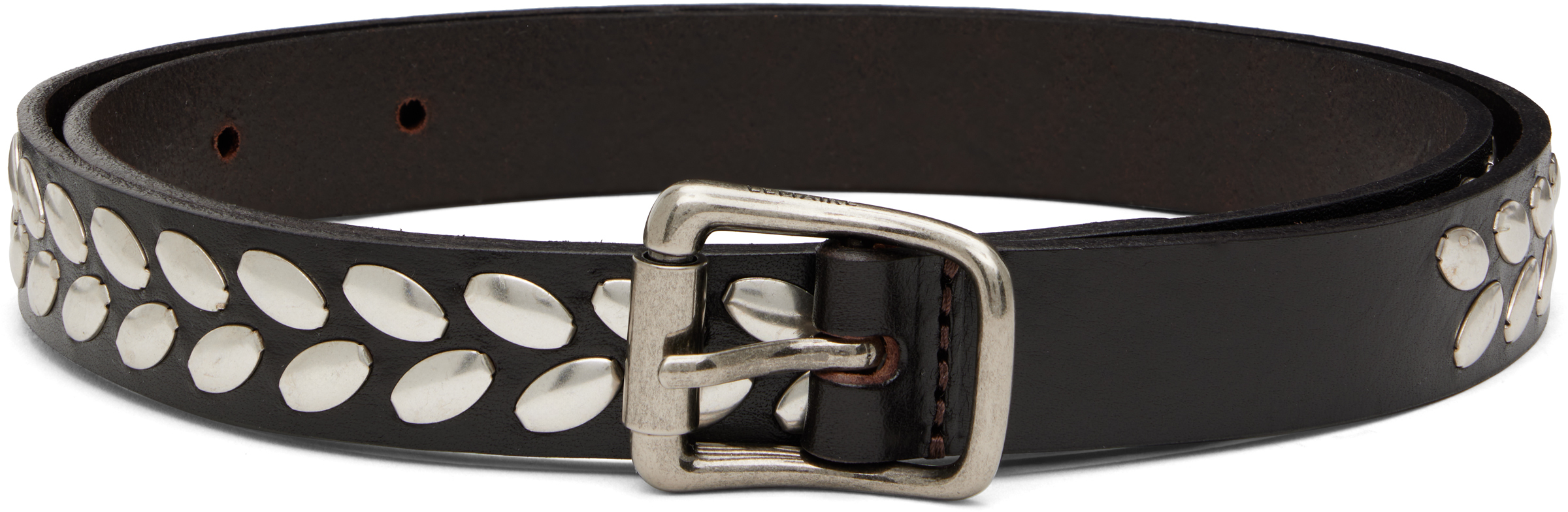 Lemaire Brown Almond Stud Belt In Brown
