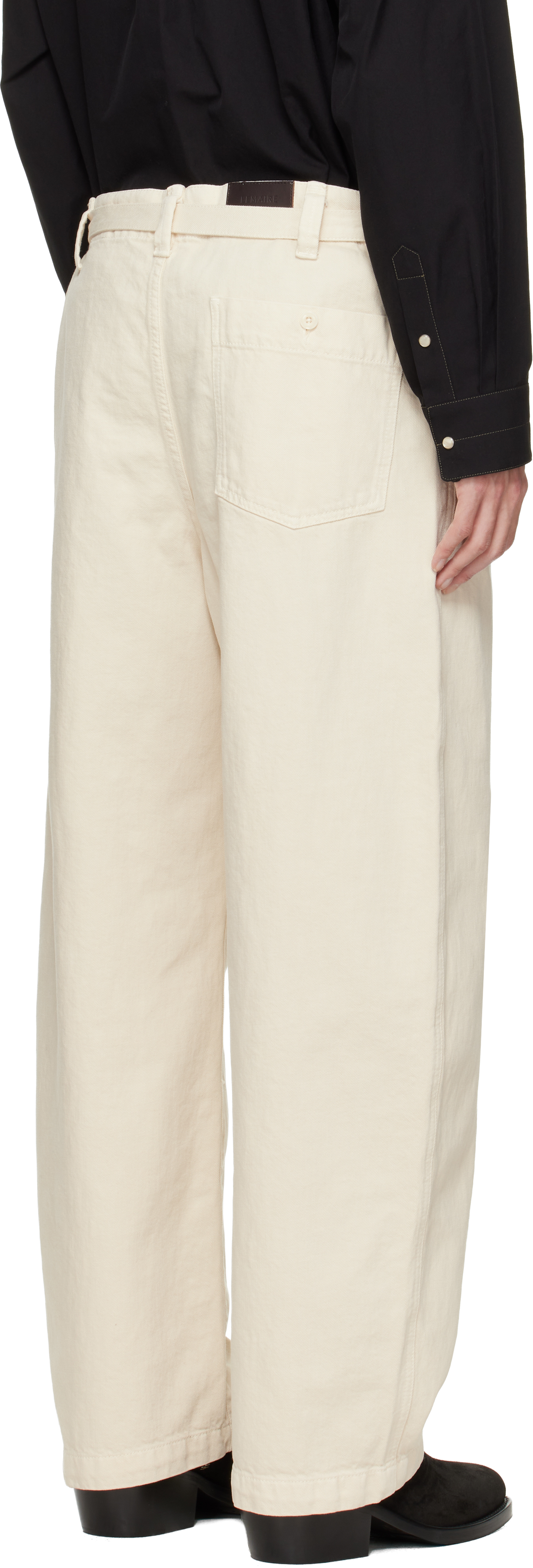 Lemaire Off-white Maxi Workwear Jeans In Neutral