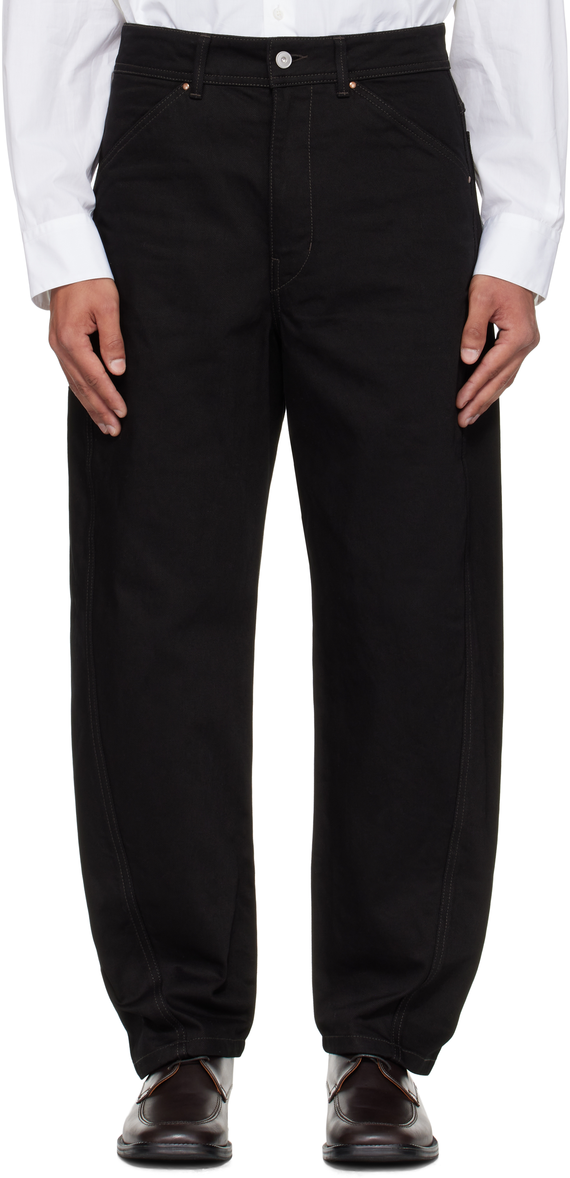 LEMAIREブラック Workwear ツイストシーム ジーンズ　size48 LEMAIREブラック Workwear ツイストシーム ジーンズ size48 Lemaire