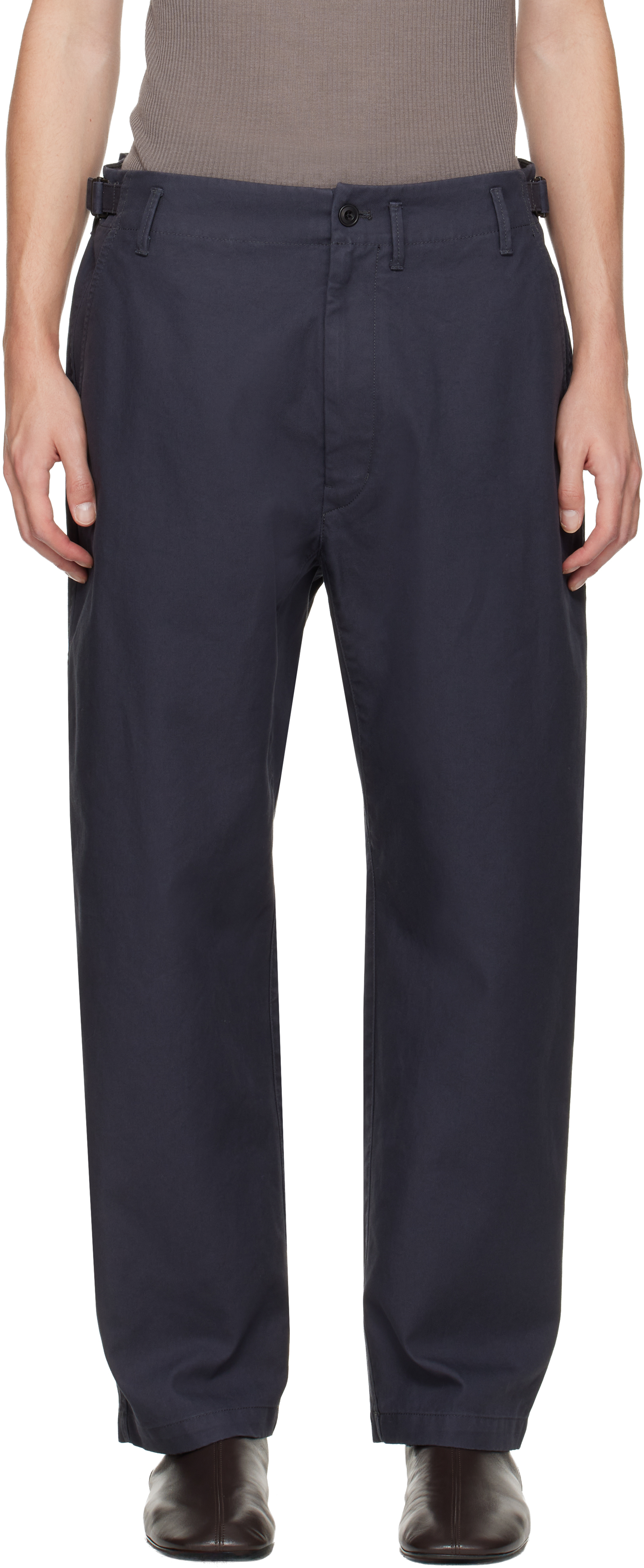 Navy Carrot Pants by LEMAIRE on Sale