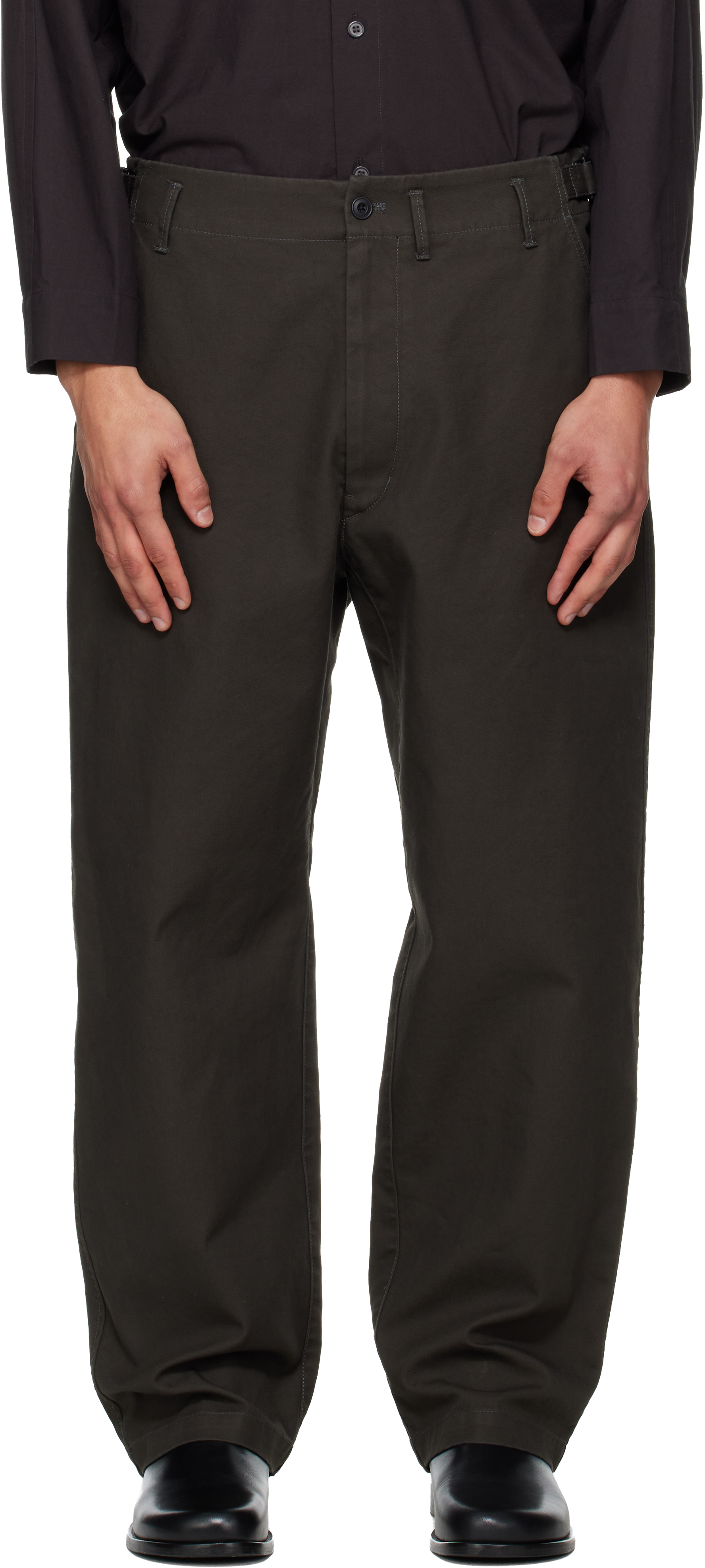 Lemaire Brown Carrot Trousers In Brown