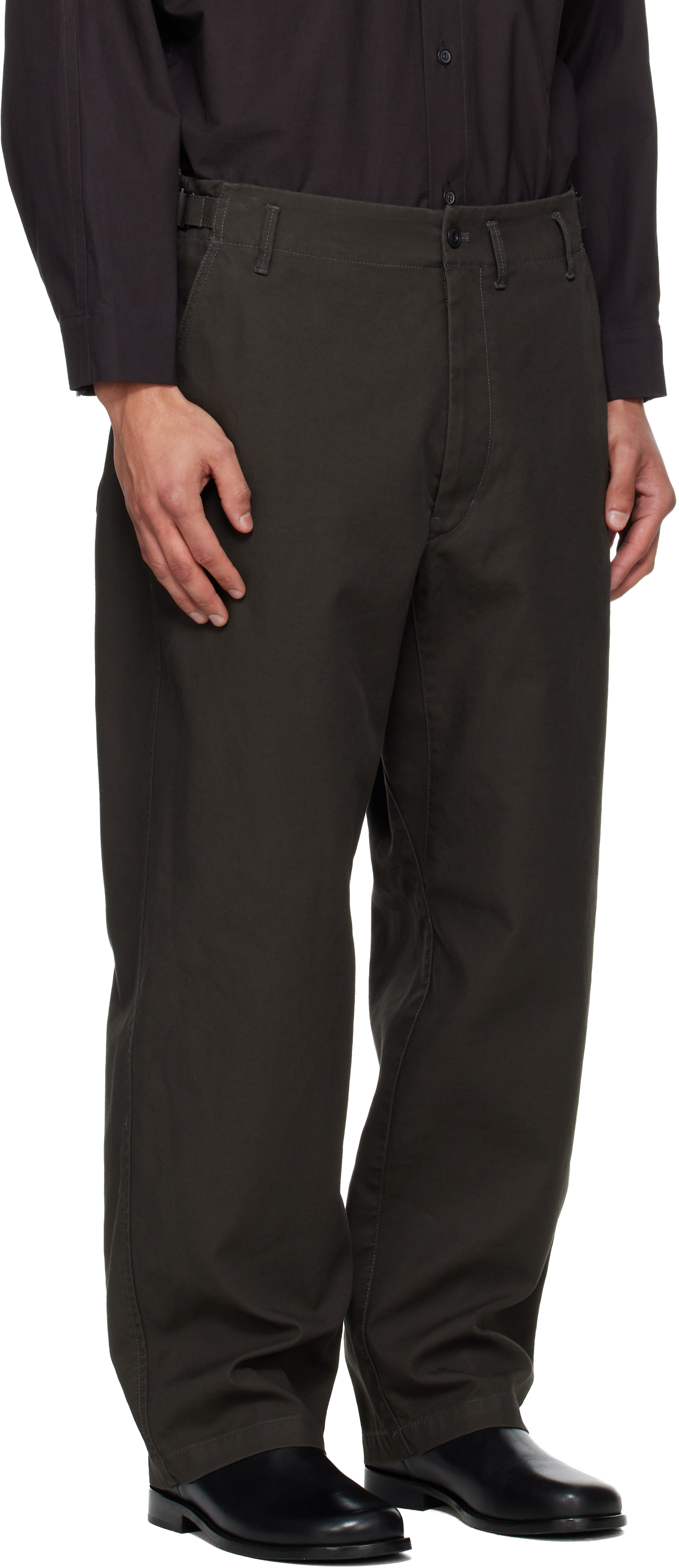 Lemaire Brown Carrot Trousers In Brown