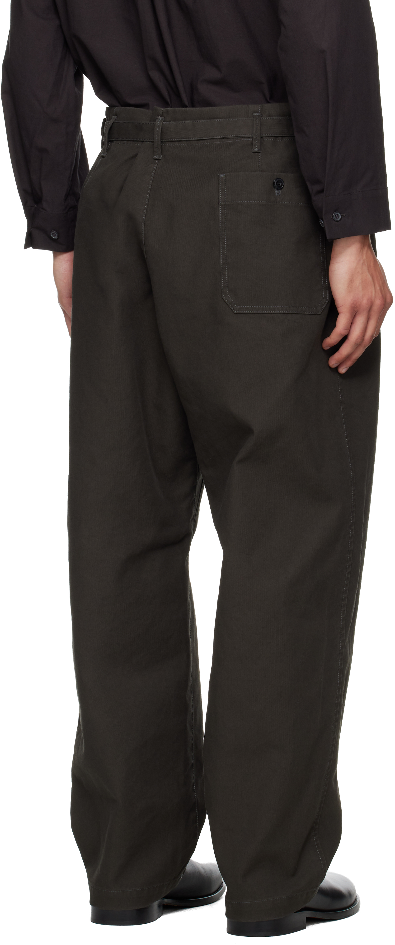 Lemaire Brown Carrot Trousers In Brown