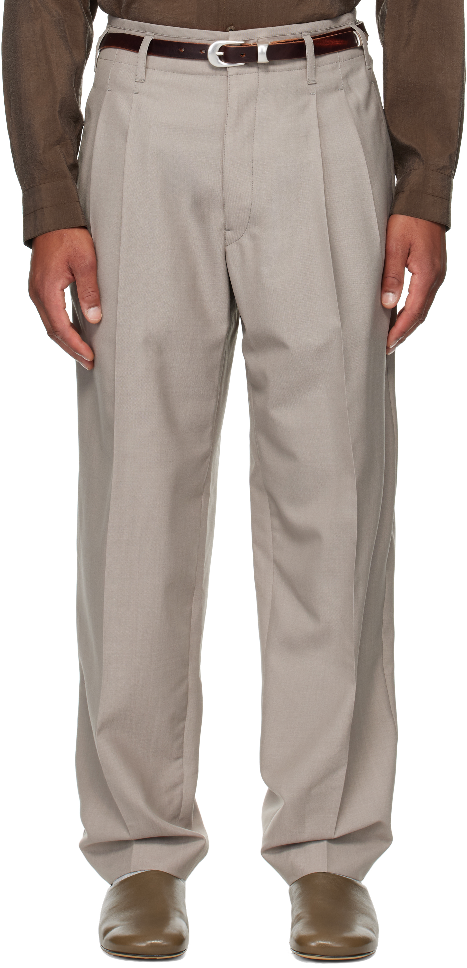 LEMAIRE: トープ タックパンツ | SSENSE 日本