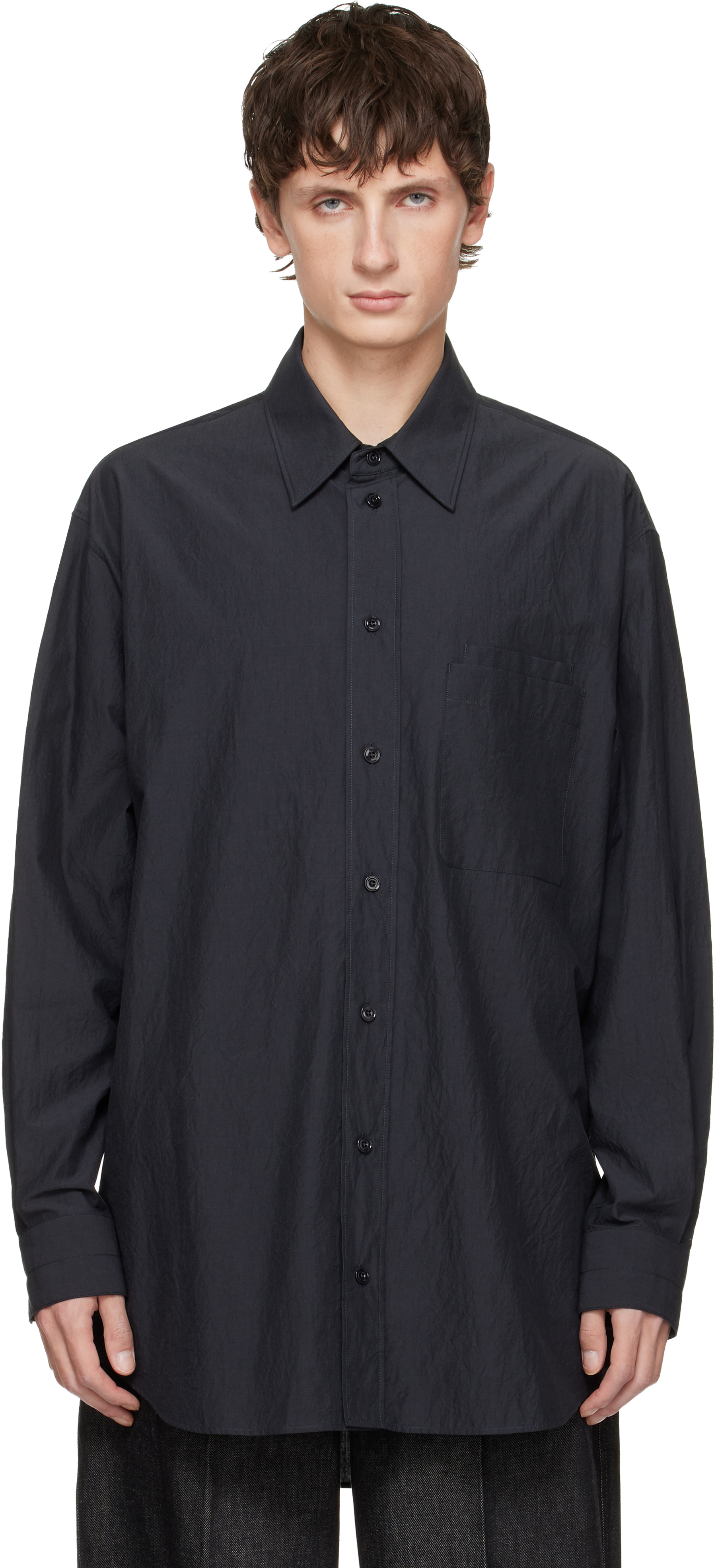 Black Double Pocket Shirt by LEMAIRE on Sale