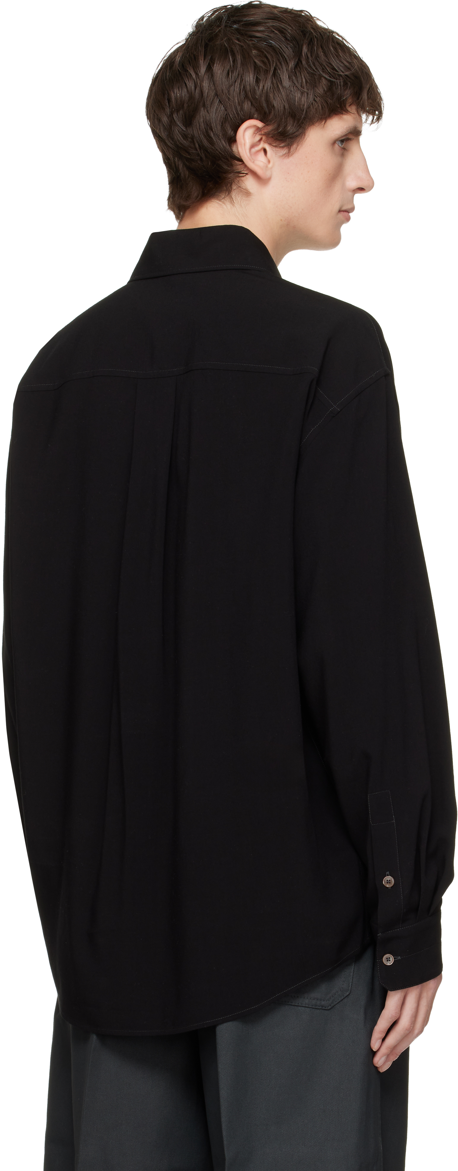 Lemaire Black Relaxed Shirt In Black