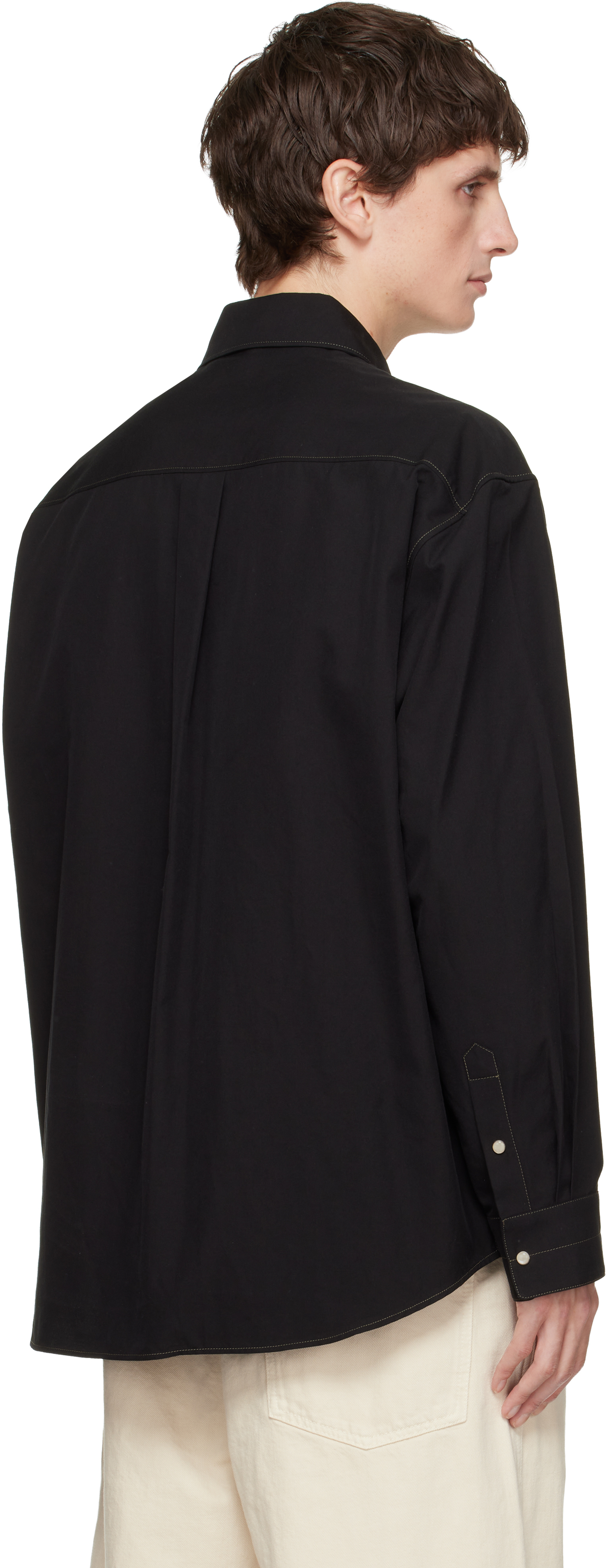 Lemaire Black Western Shirt In Black