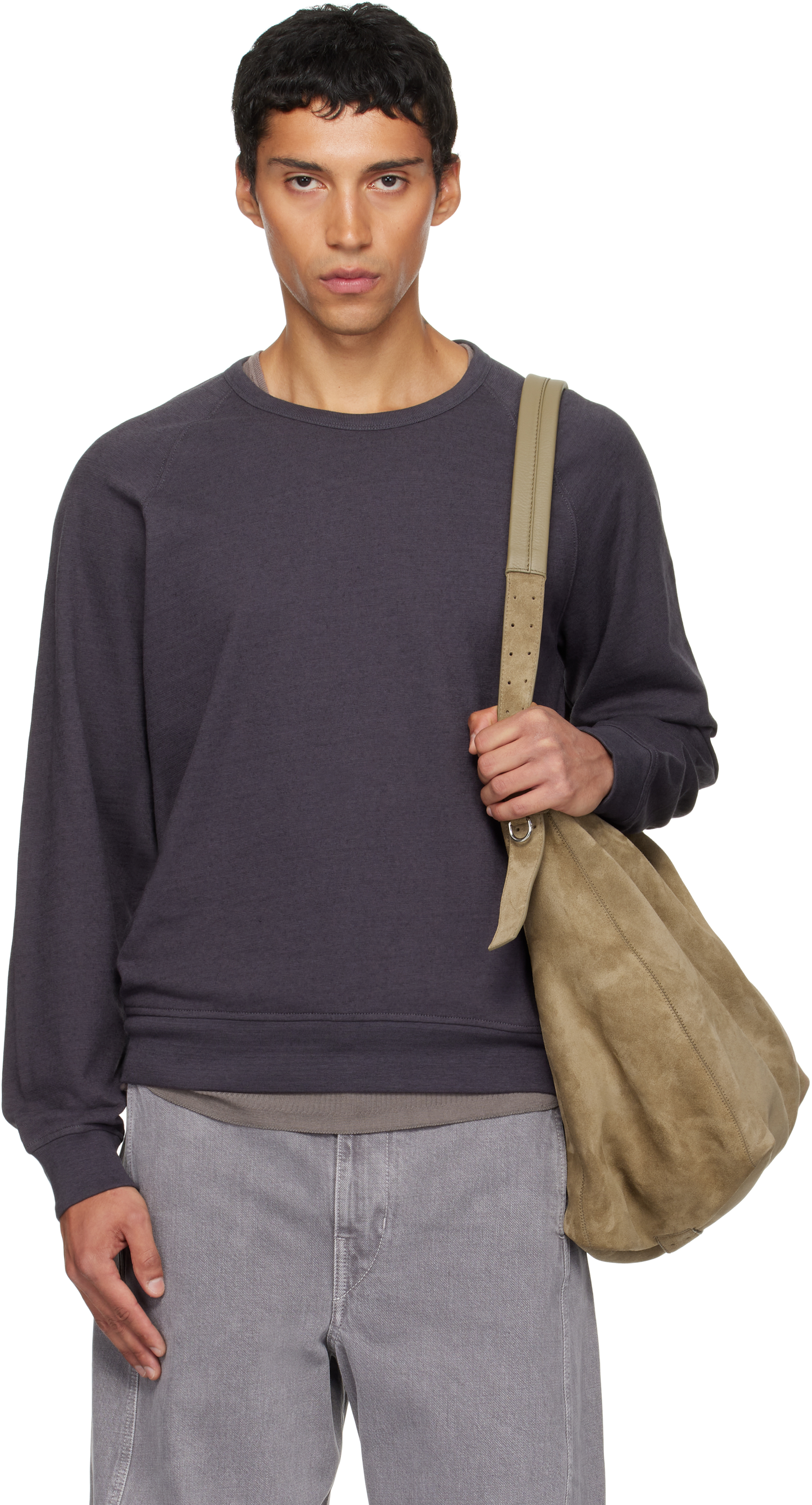 Gray Crew Neck Sweatshirt by LEMAIRE on Sale