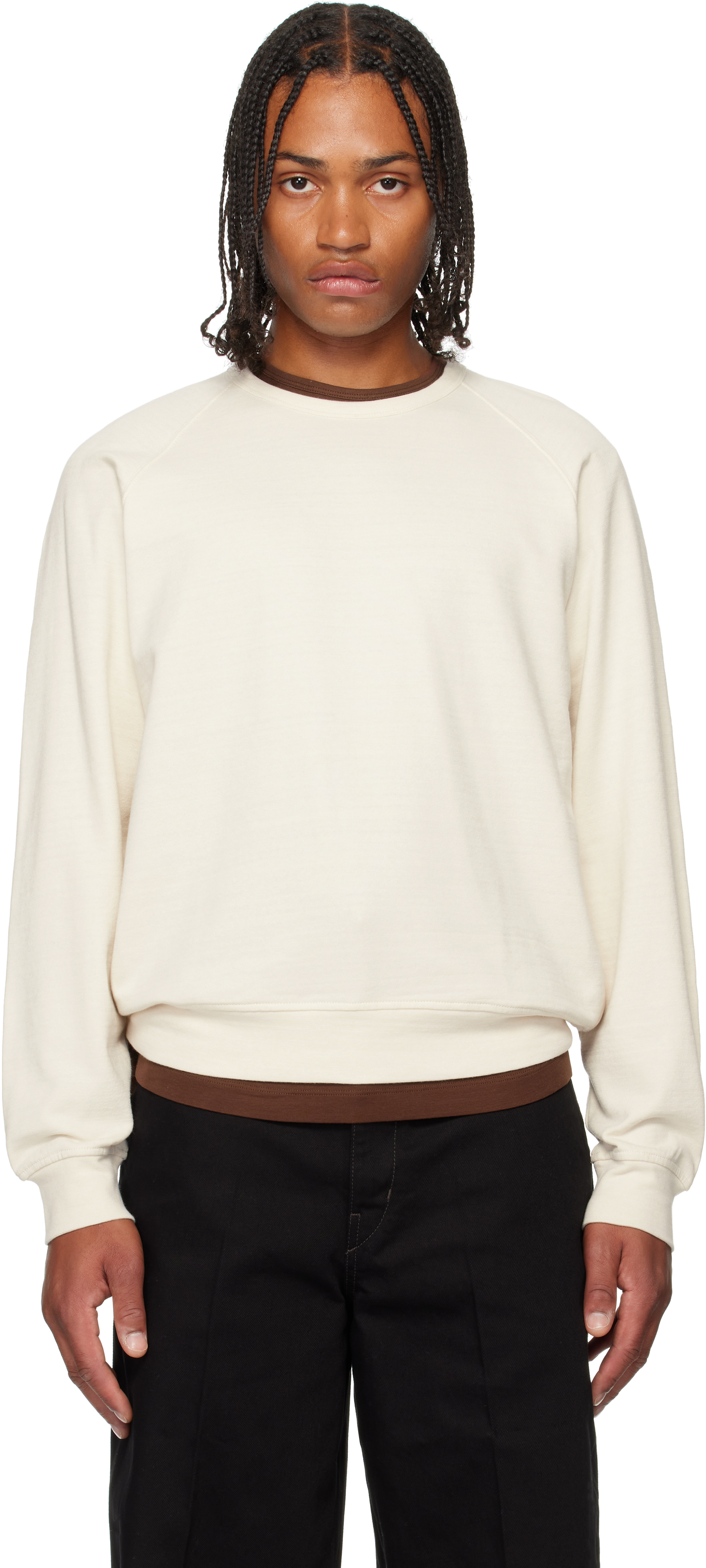 Off-White Crew Neck Sweatshirt by LEMAIRE on Sale