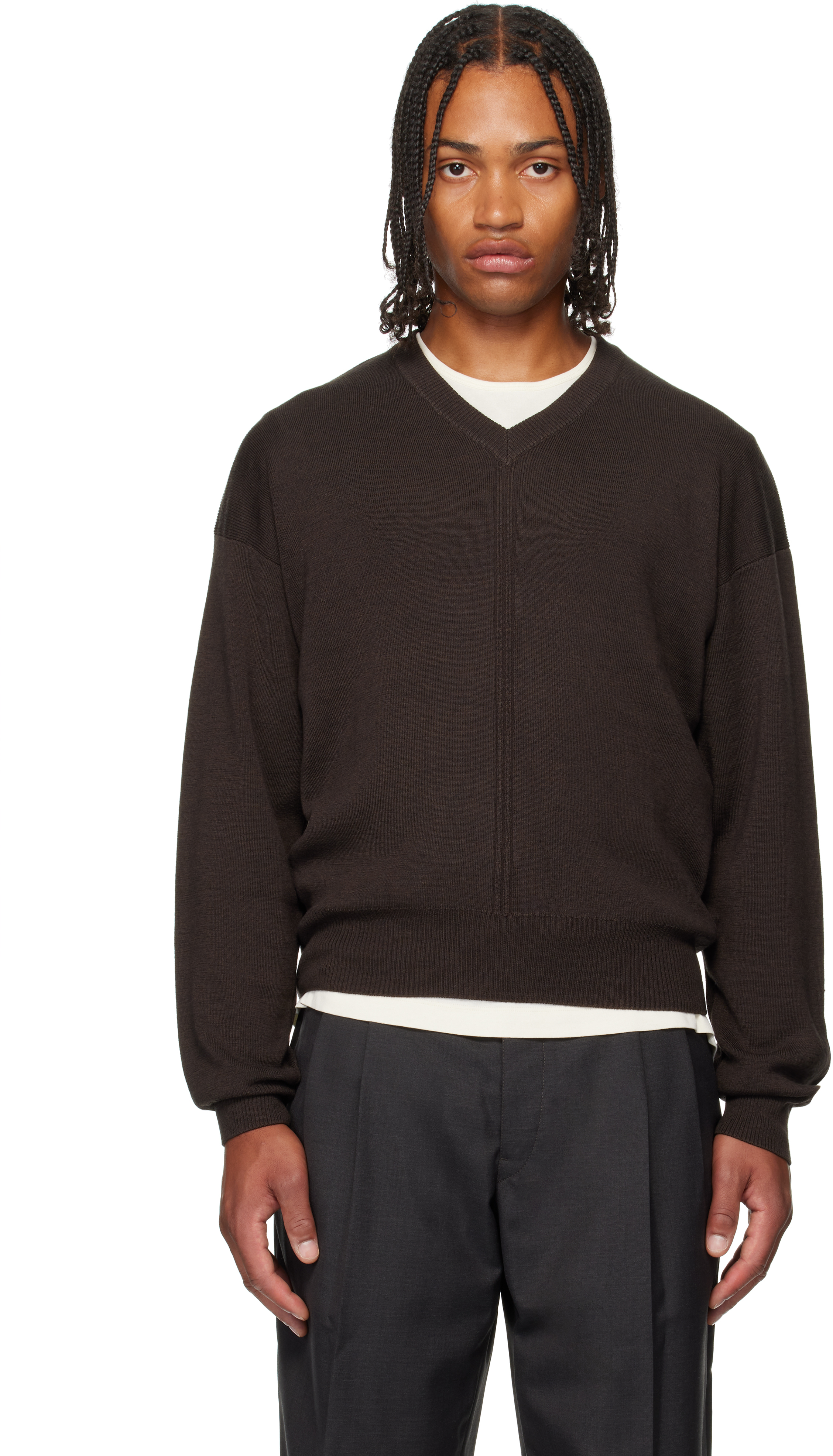 Lemaire Fabric Sweaters In Brown