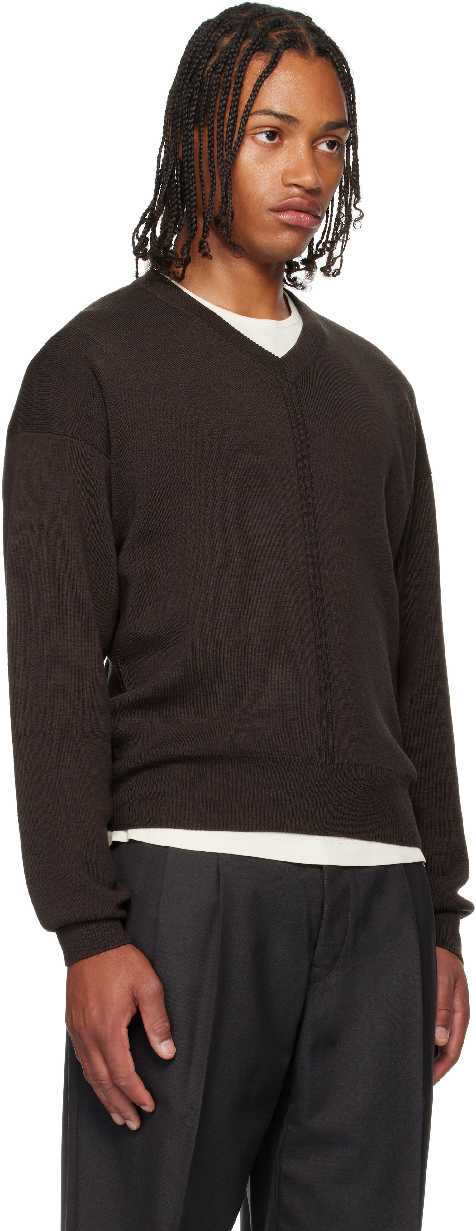 Lemaire Fabric Sweaters In Brown
