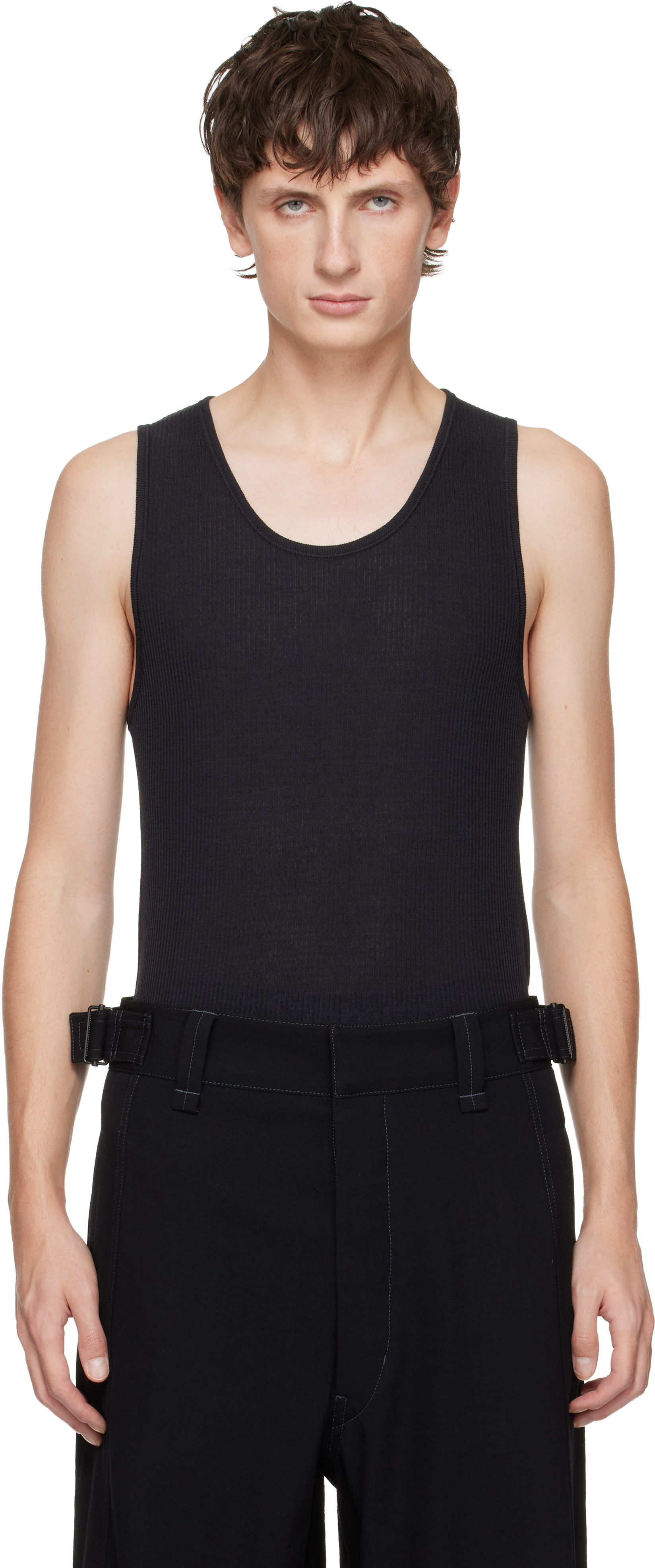 Lemaire Black Debardeur Tank Top In Black