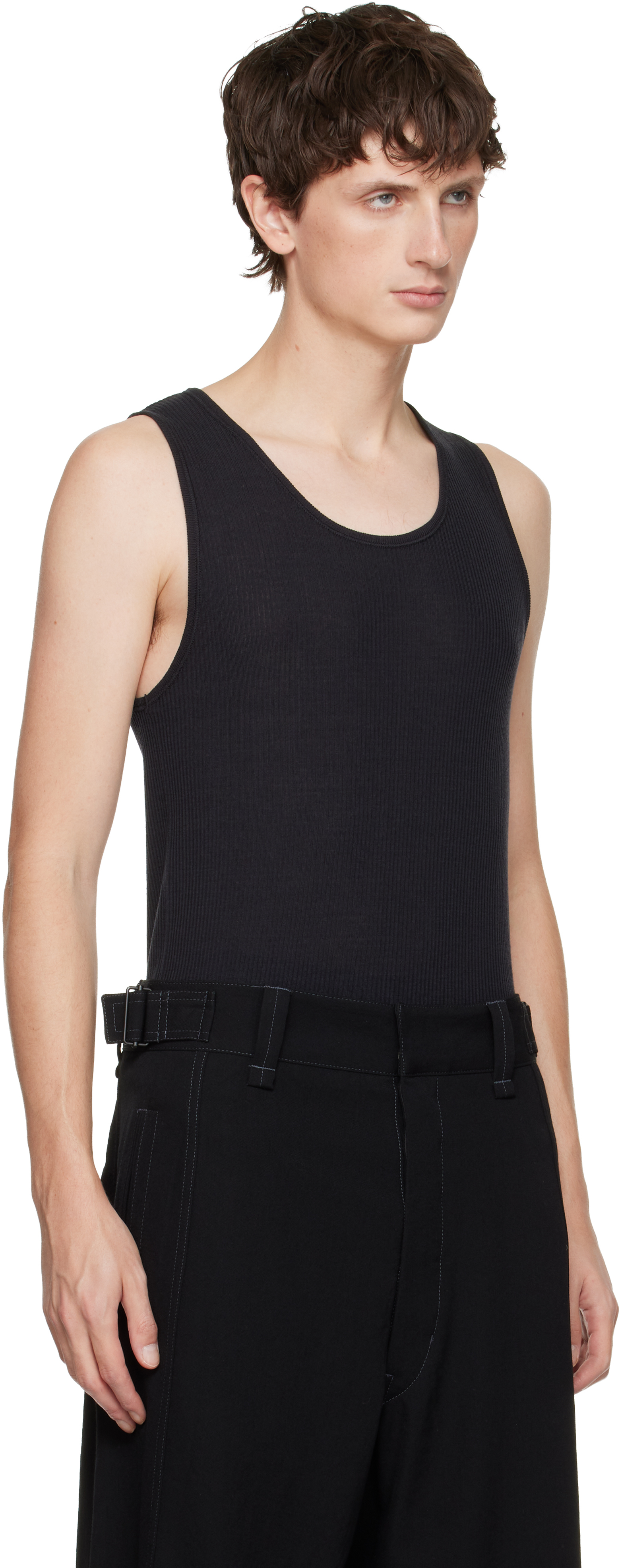 Lemaire Black Debardeur Tank Top In Black
