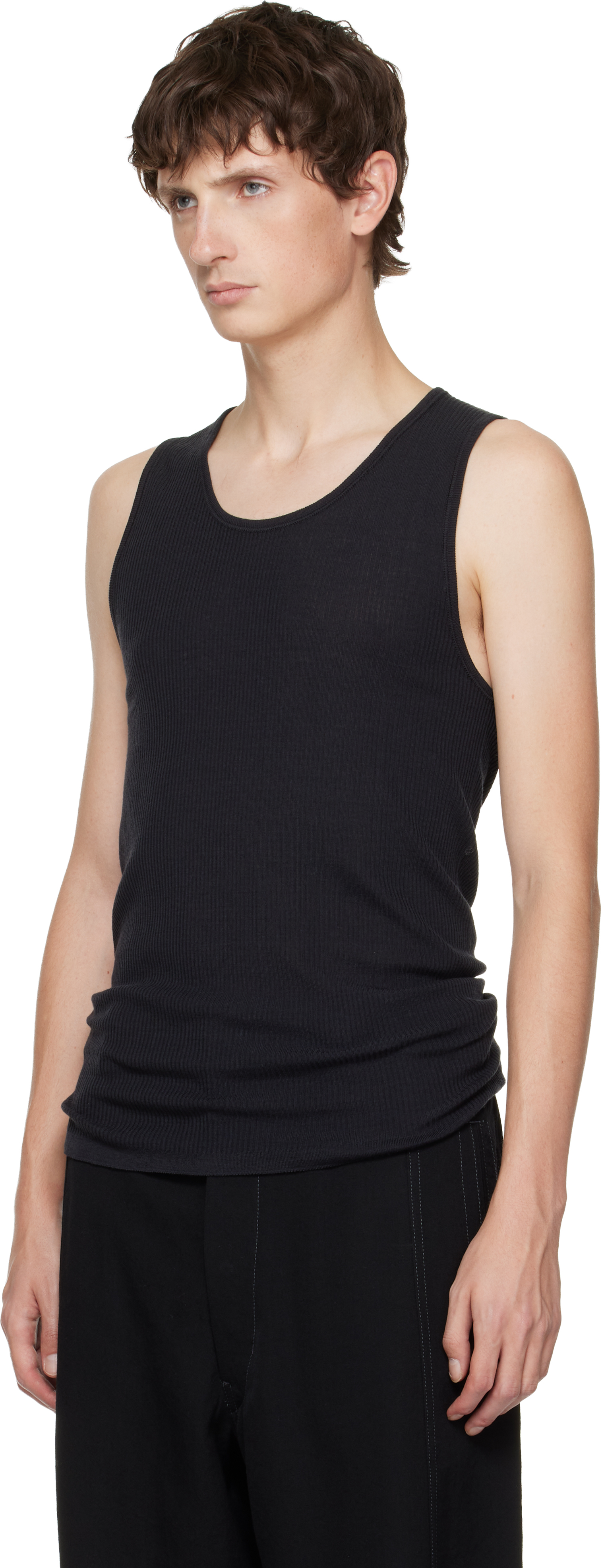 Lemaire Black Debardeur Tank Top In Black