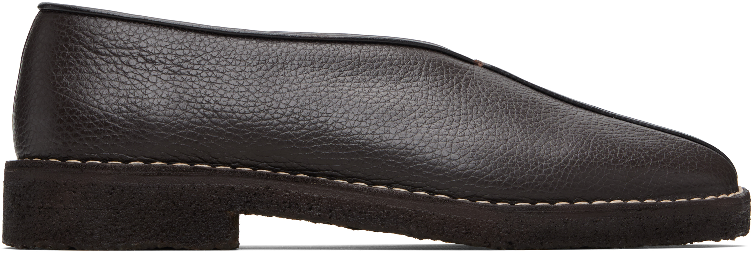Lemaire Piped Crepe Slipper Loafer In Black