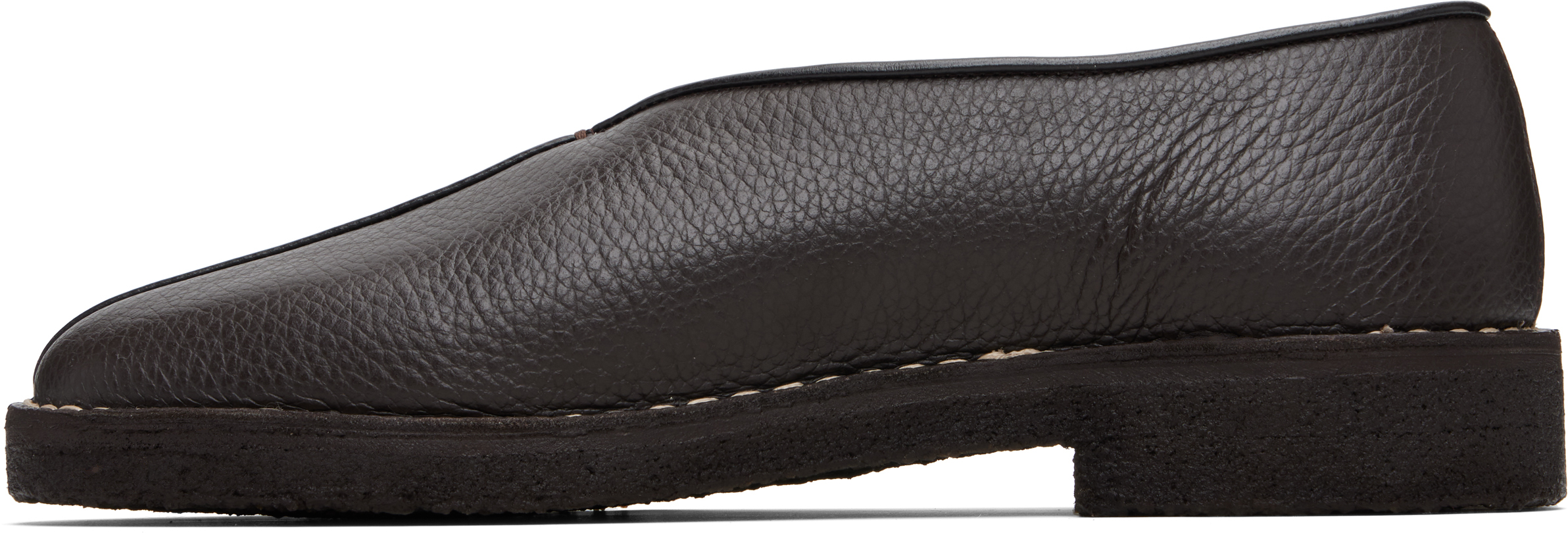 Lemaire Piped Crepe Slipper Loafer In Black
