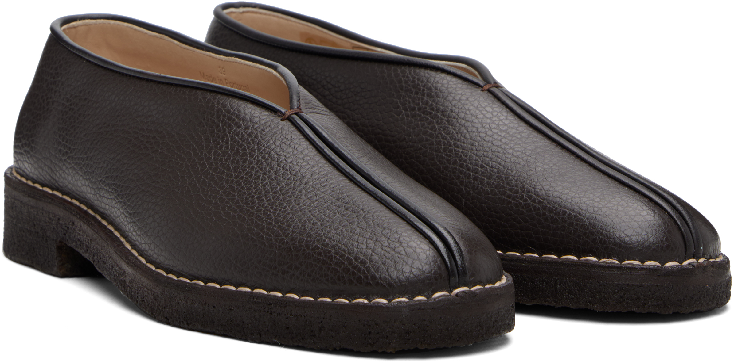 Lemaire Piped Crepe Slipper Loafer In Black