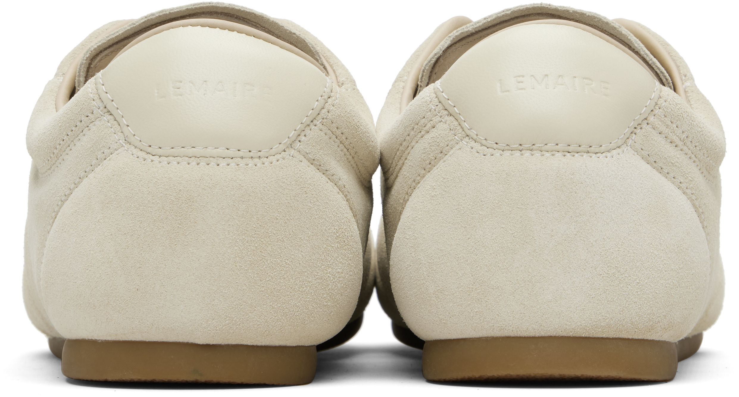Lemaire Suede Low Profile Sneakers With Rubber Sole