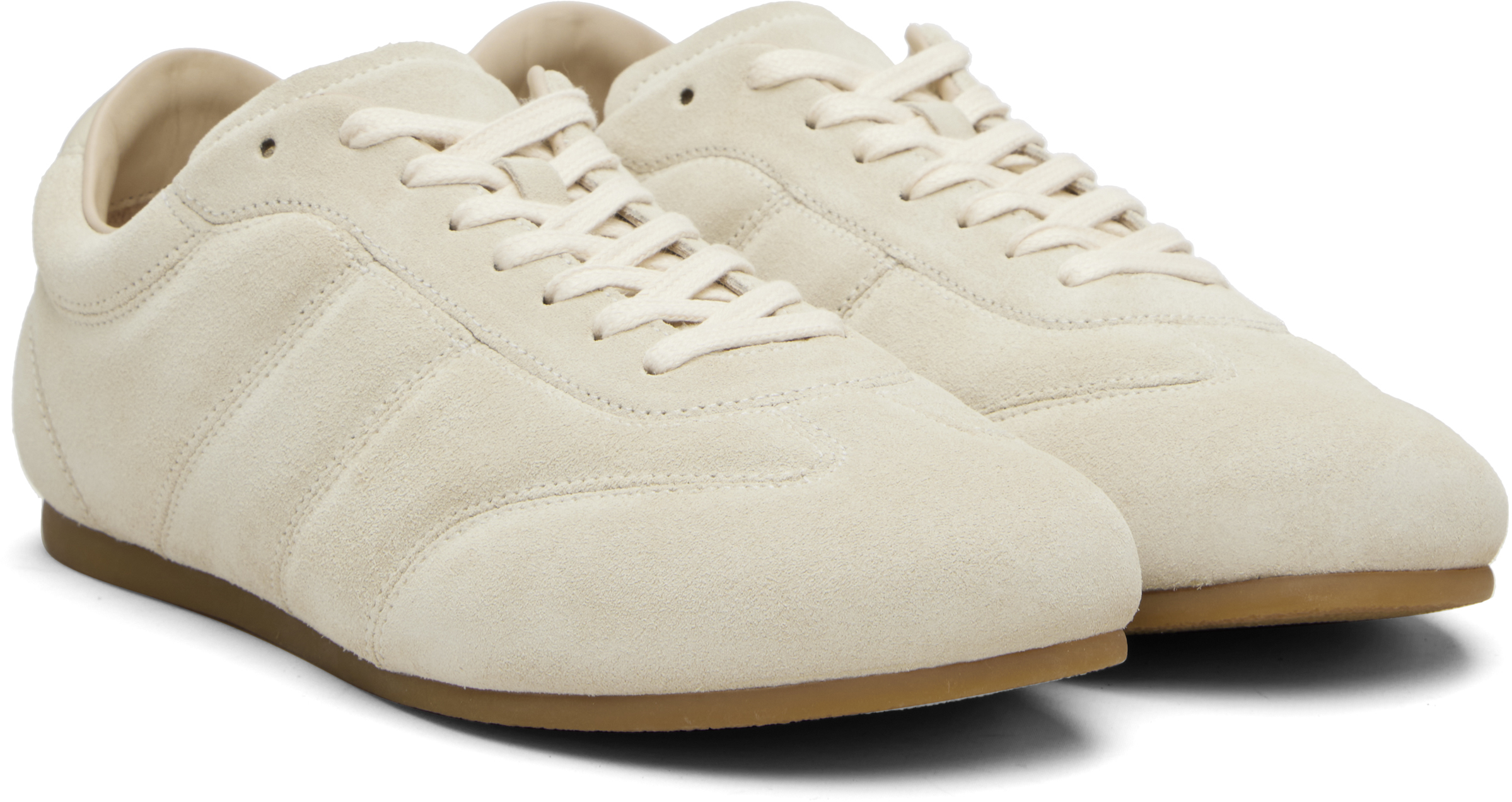 Lemaire Suede Low Profile Sneakers With Rubber Sole