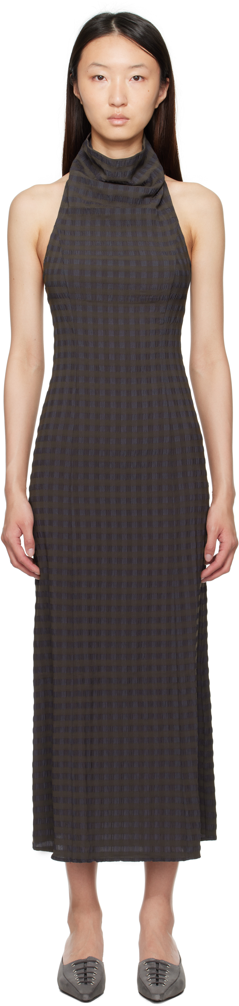 Paloma Wool Brown & Blue Olin Maxi Dress