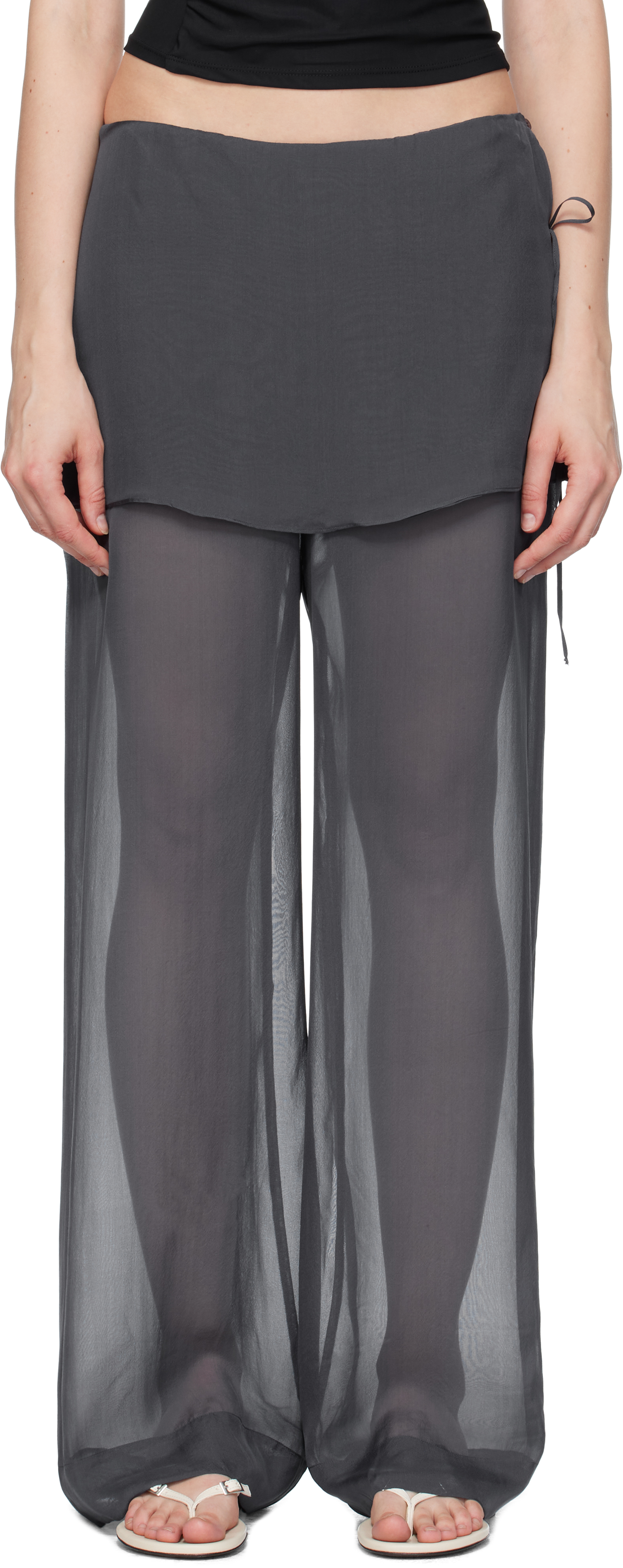 Navy Silk Archive Trousers