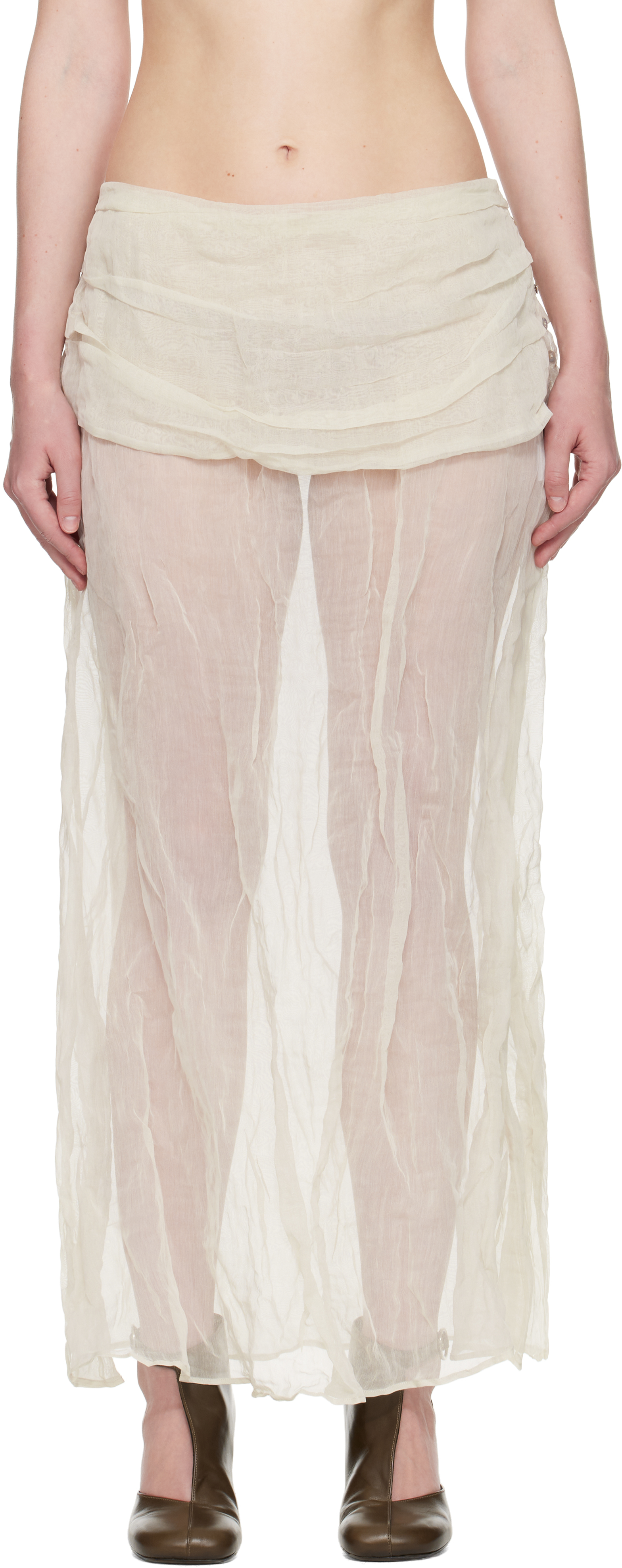 Paloma Wool Off-white Mae Maxi Skirt In White