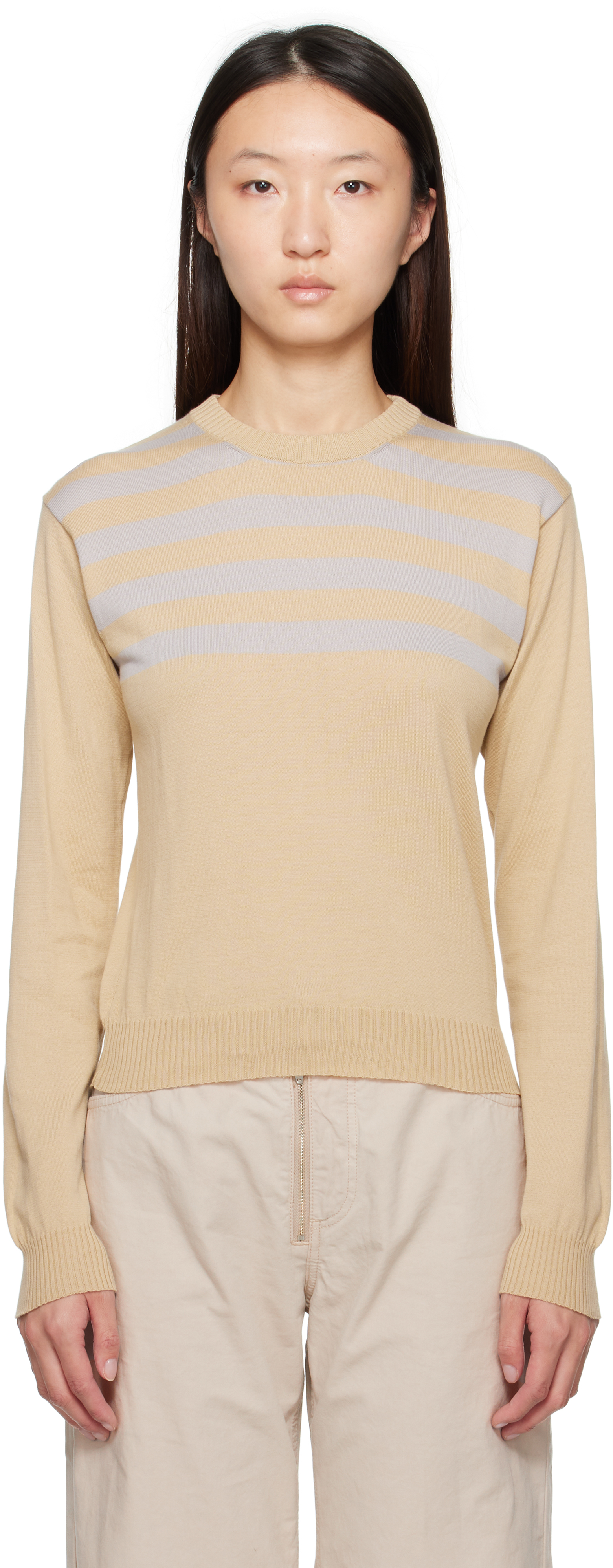 Beige & Gray Salim Sweater